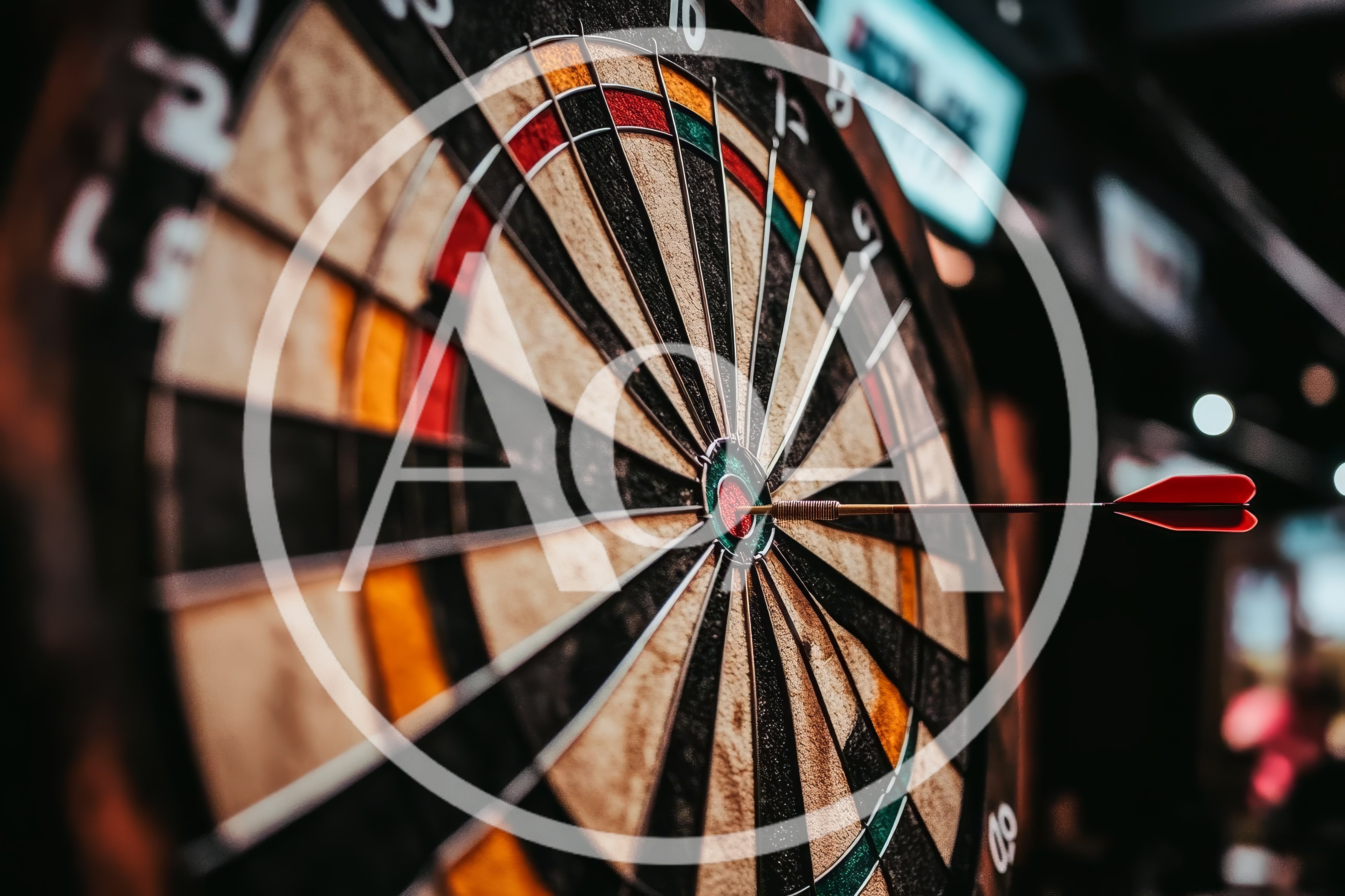 Dart Hitting The Bullseye On A Dartboard