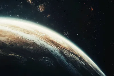 Close Up View Of Jupiter From Space