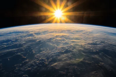 Sunrise Over Earth From Space