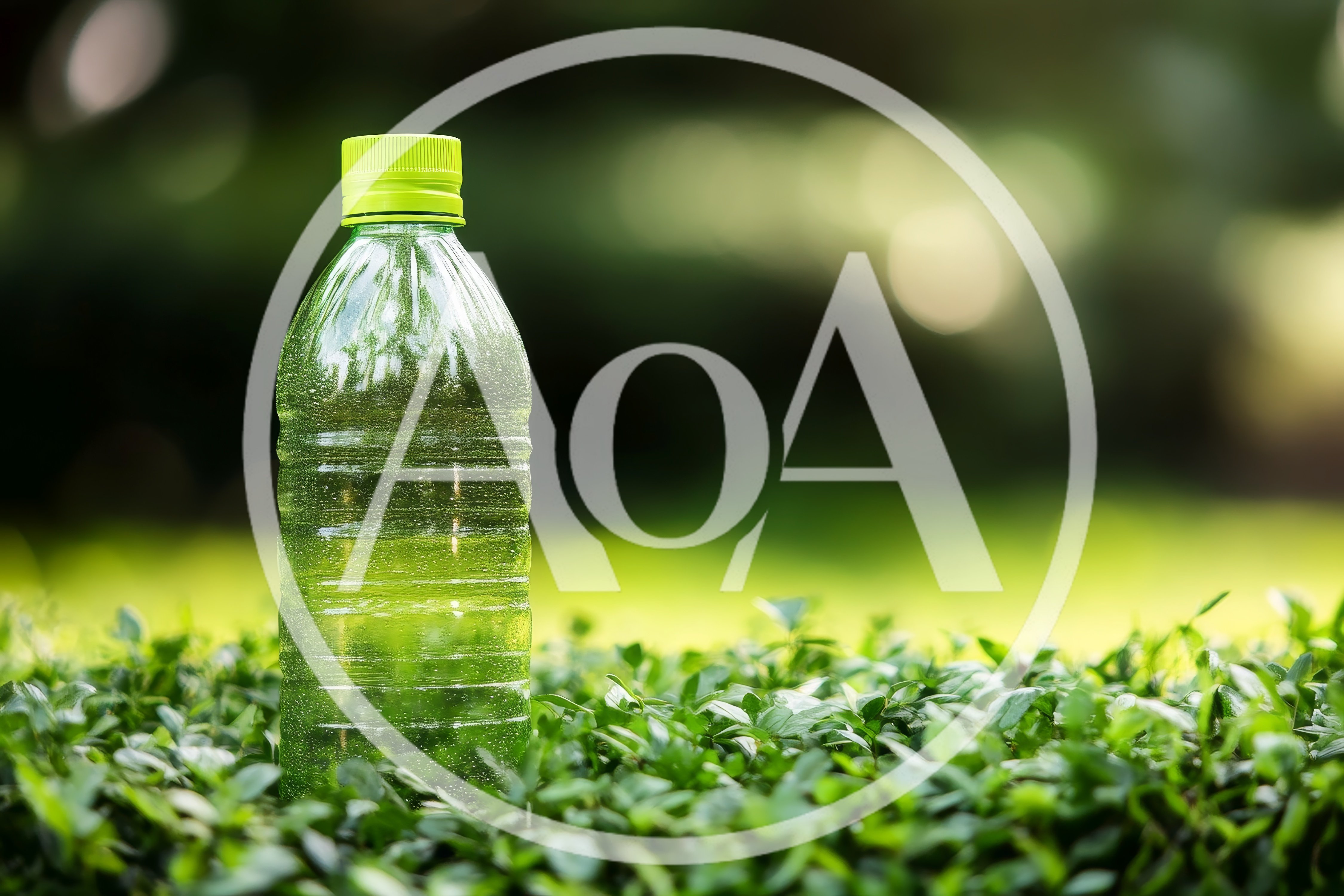 Plastic Water Bottle Standing on Green Bush