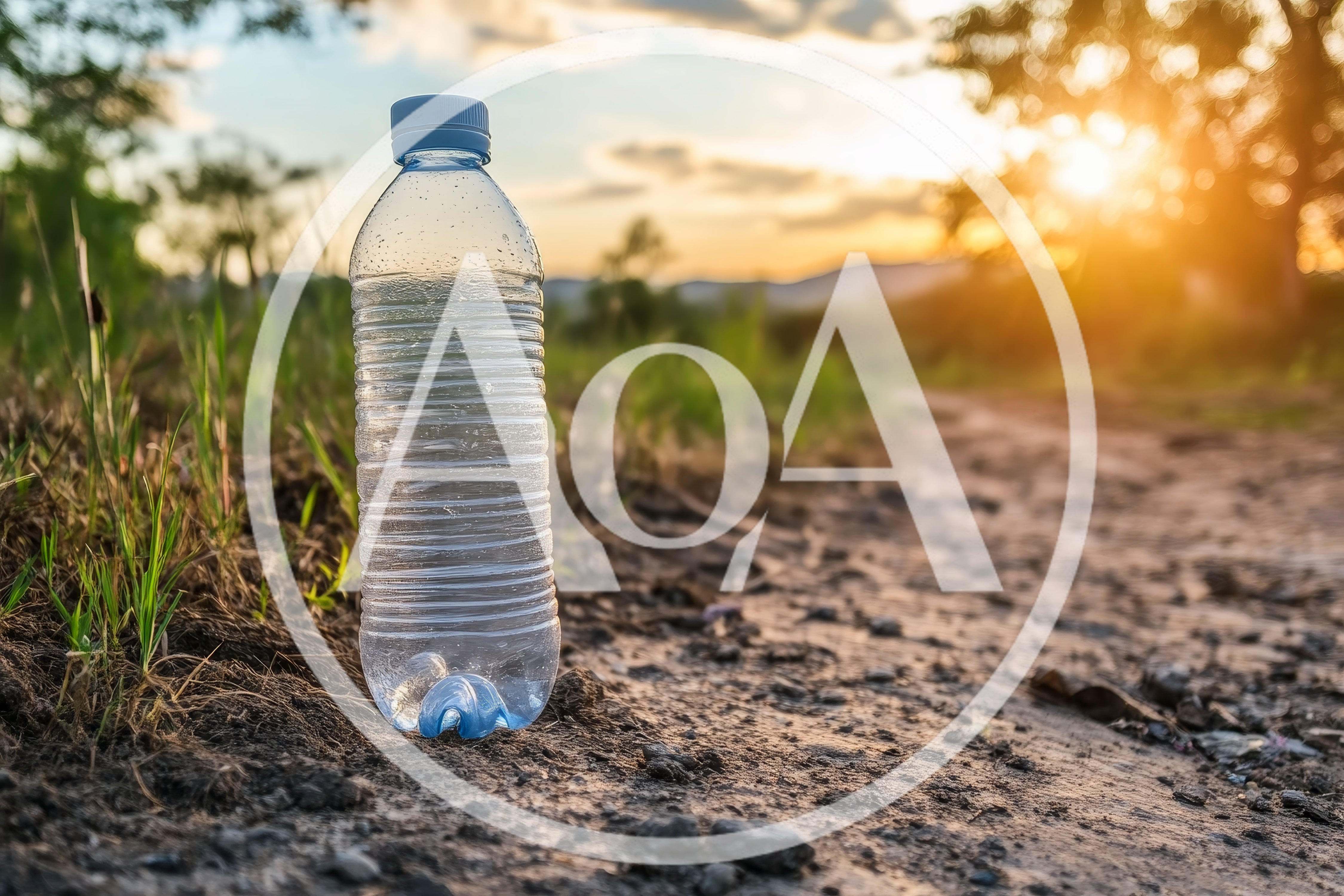 Empty Plastic Water Bottle Abandoned on Dirt Path