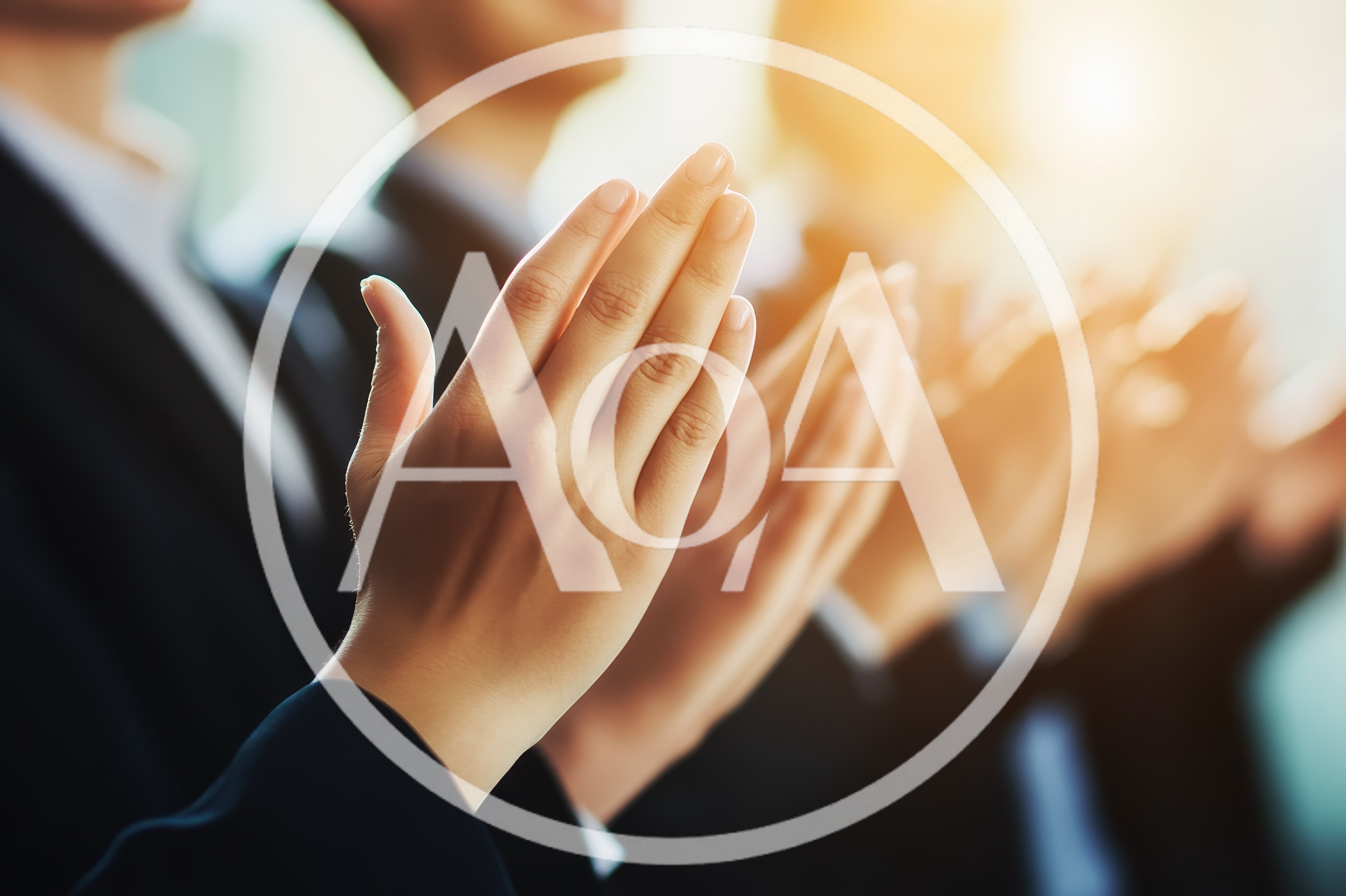 Business Professionals Clapping Hands In A Conference