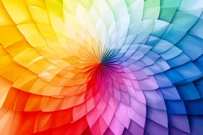 Abstract Rainbow Petal Spiral Background