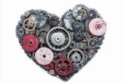 Heart Shape Made Of Vintage Metal Gears