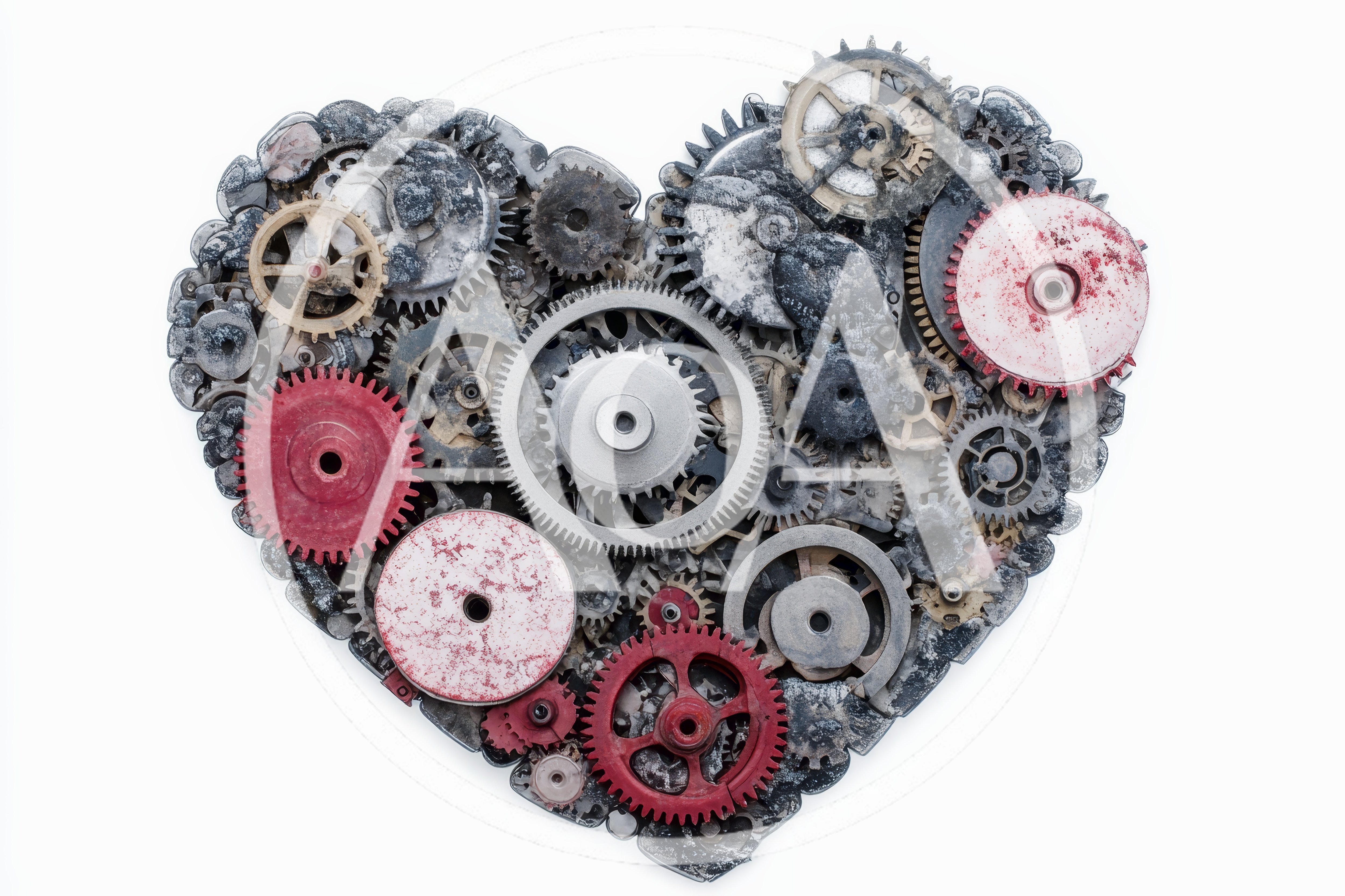 Heart Shape Made Of Vintage Metal Gears