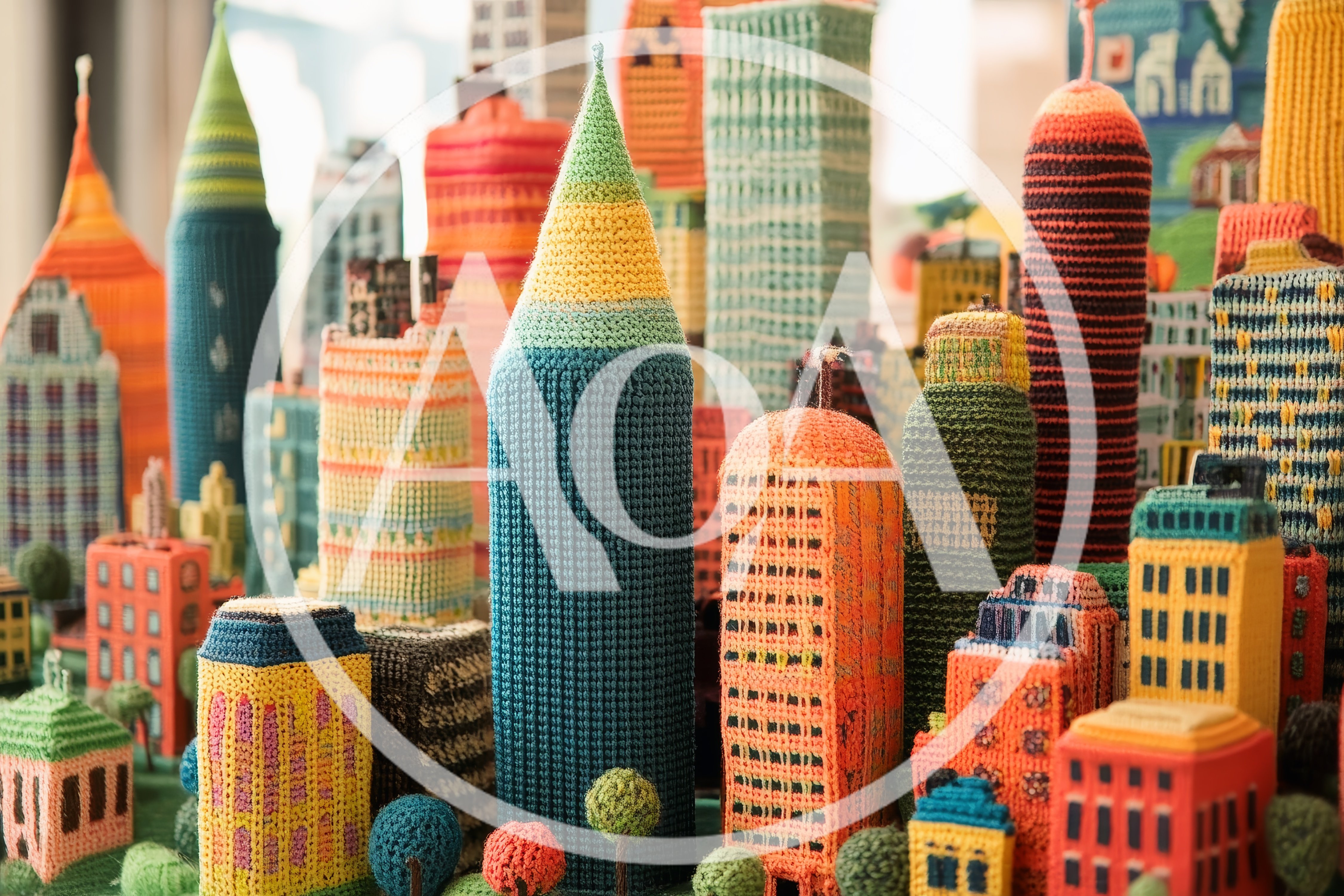 Handmade Knitted Miniature Cityscape Model