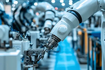 Industrial Robotic Arm Performing Precision Assembly