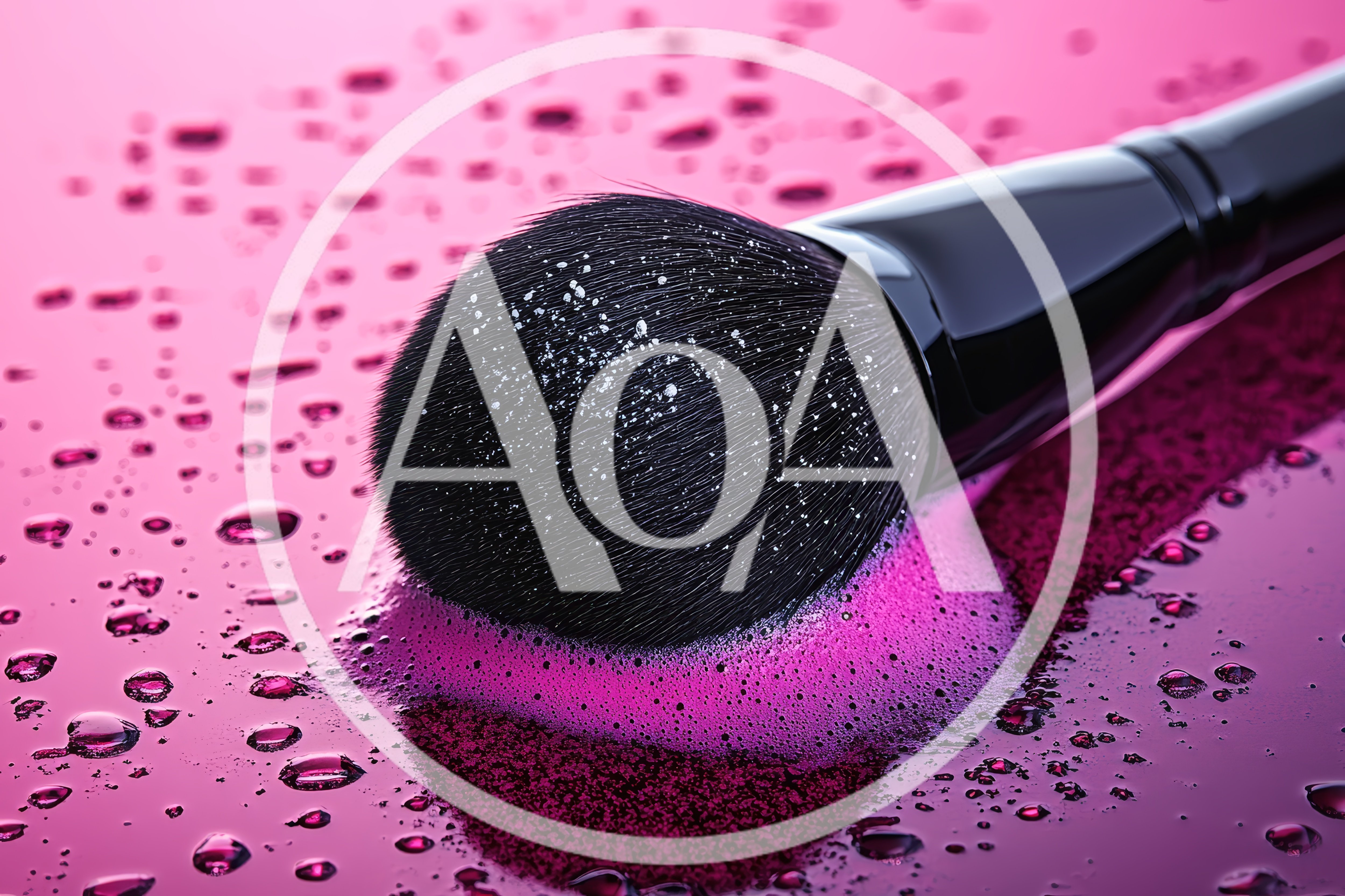 Makeup Brush Cleaning With Pink Soap Foam