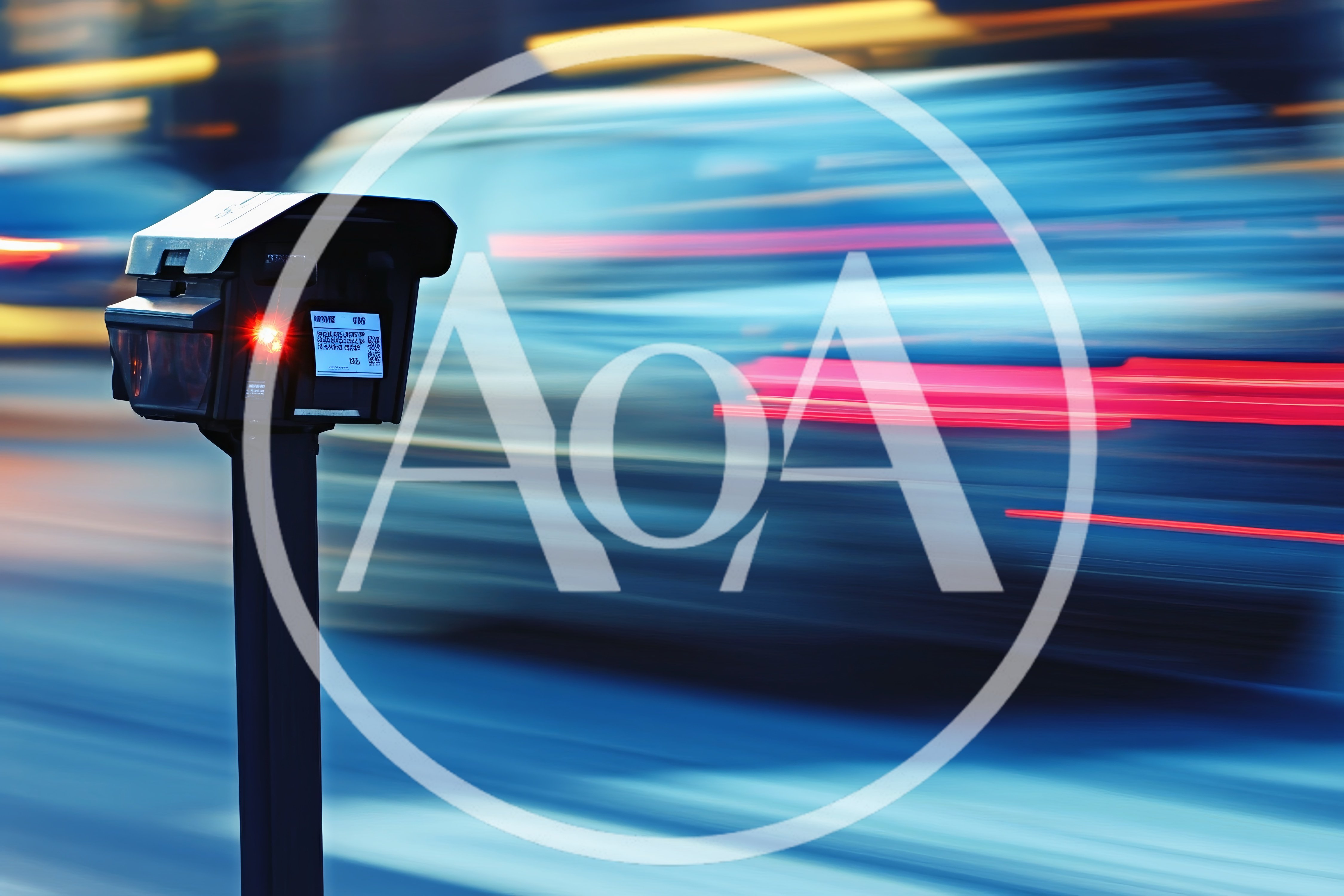 Speed Camera Capturing Motion Blur Of Passing Traffic