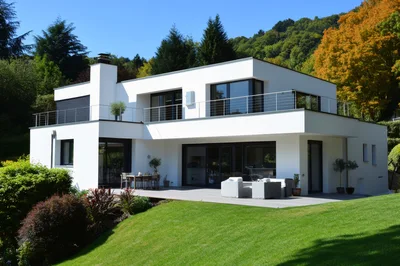 Modern White Luxury Villa With Terrace And Garden