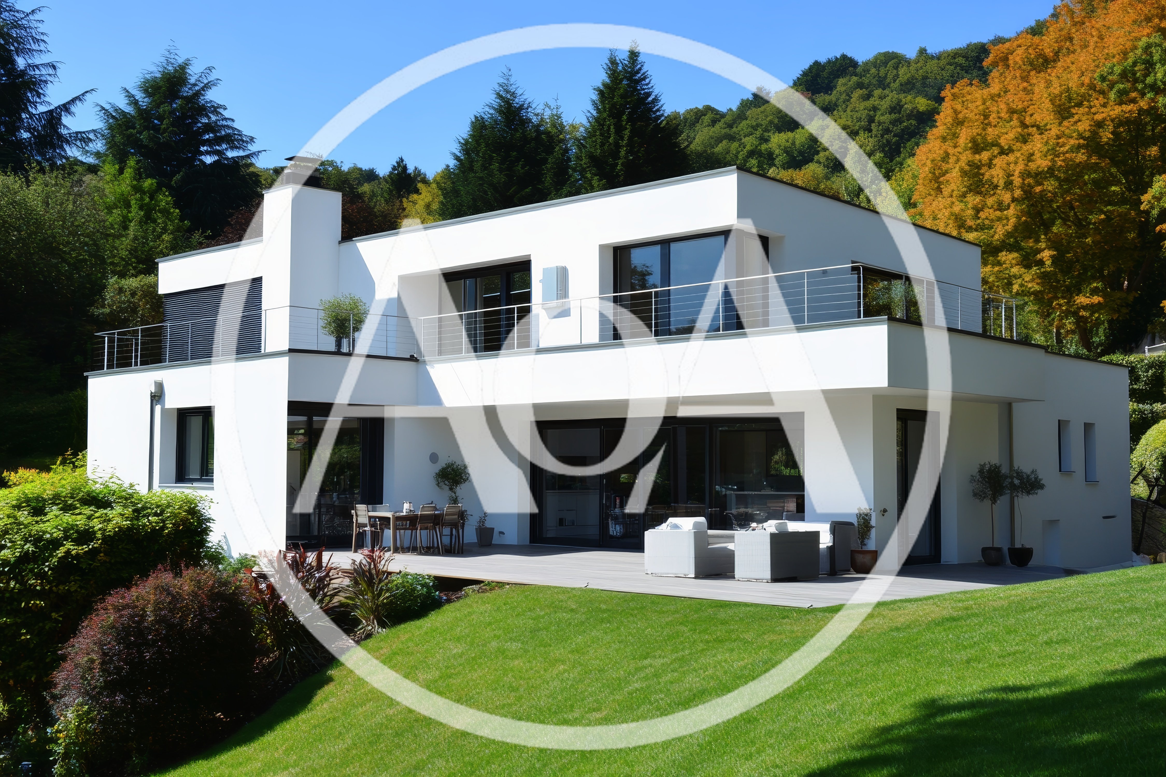Modern White Luxury Villa With Terrace And Garden