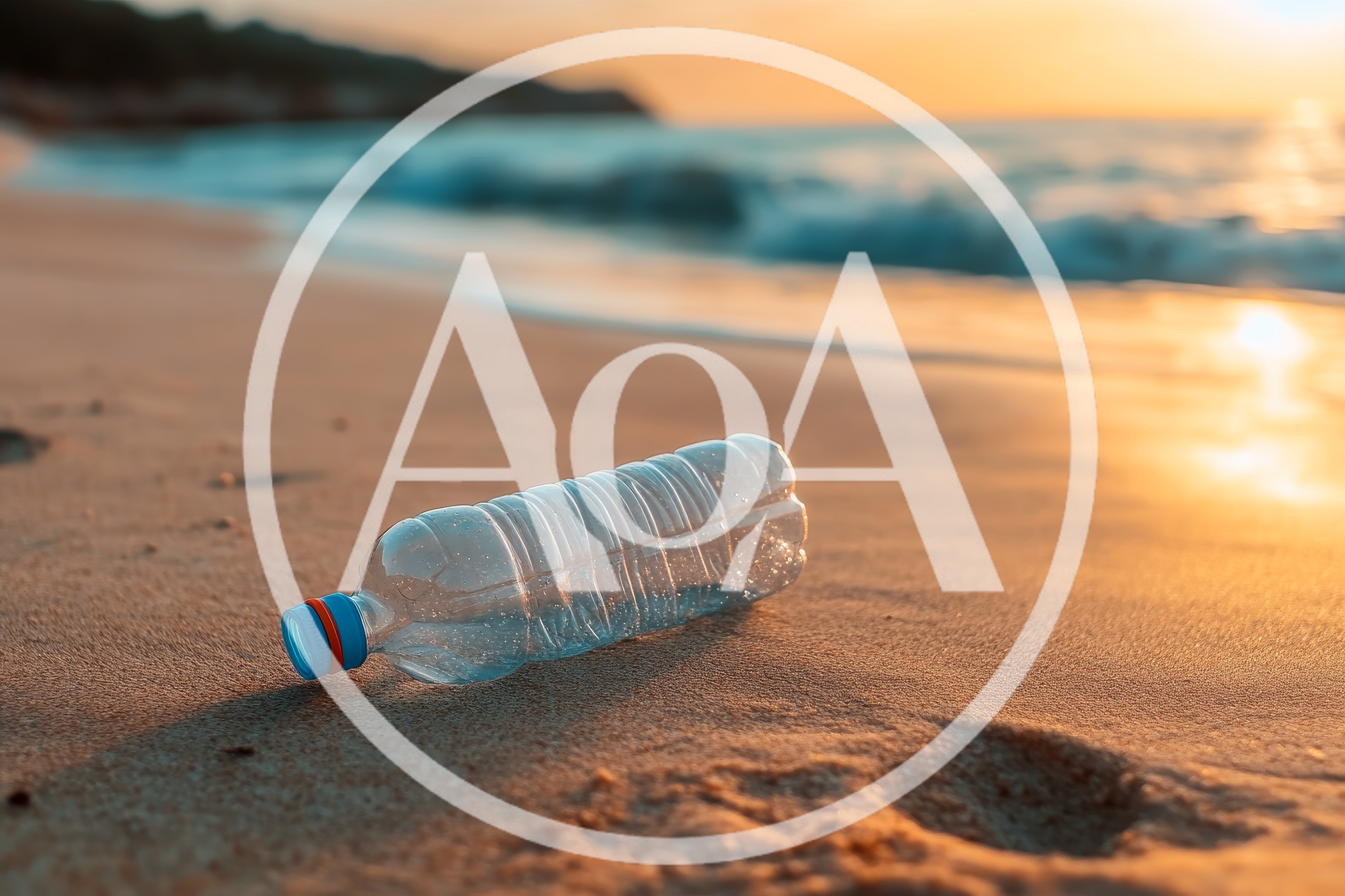 Plastic Water Bottle Abandoned On A Sandy Beach