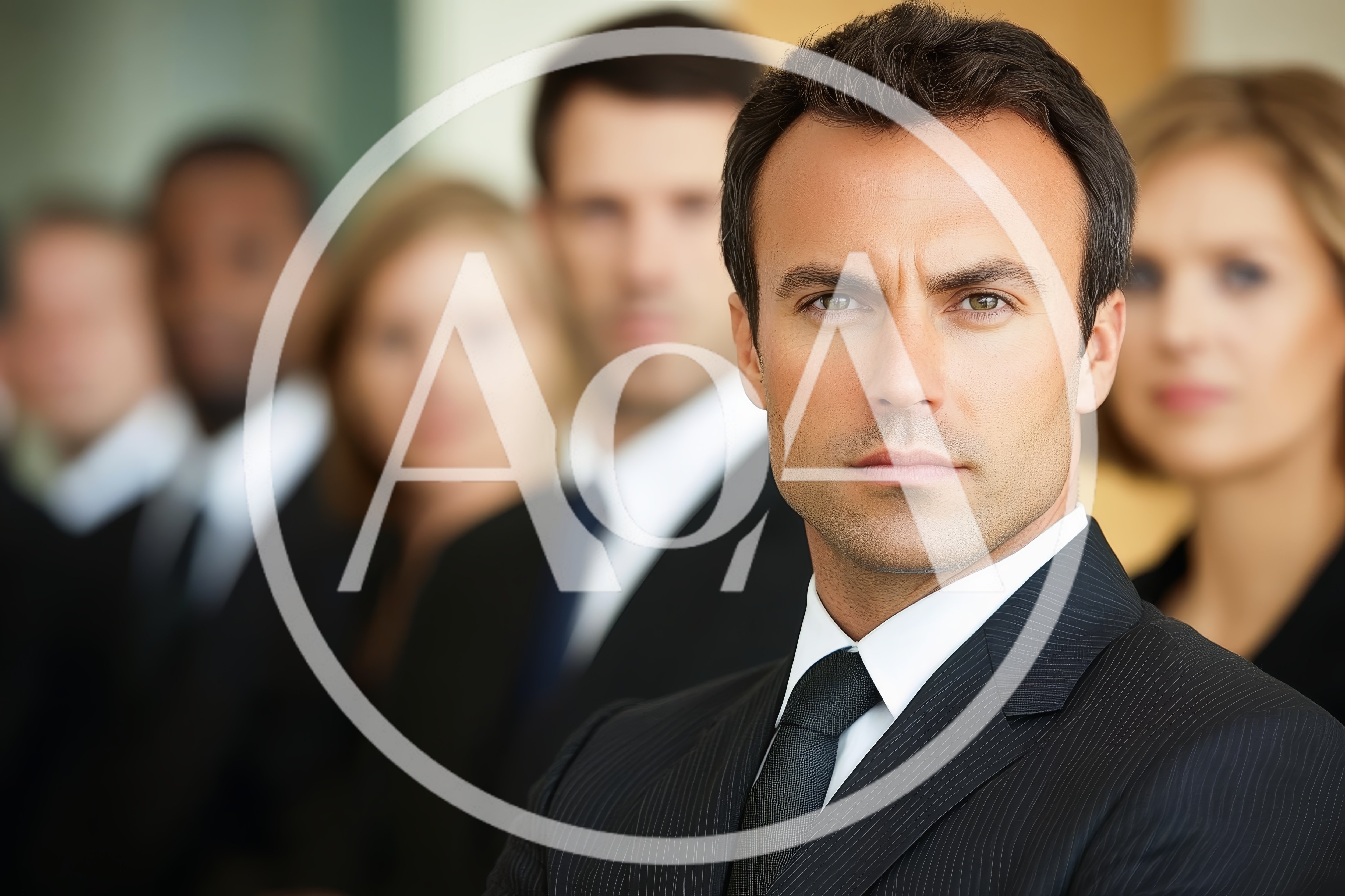 Professional Business Team Standing In A Row