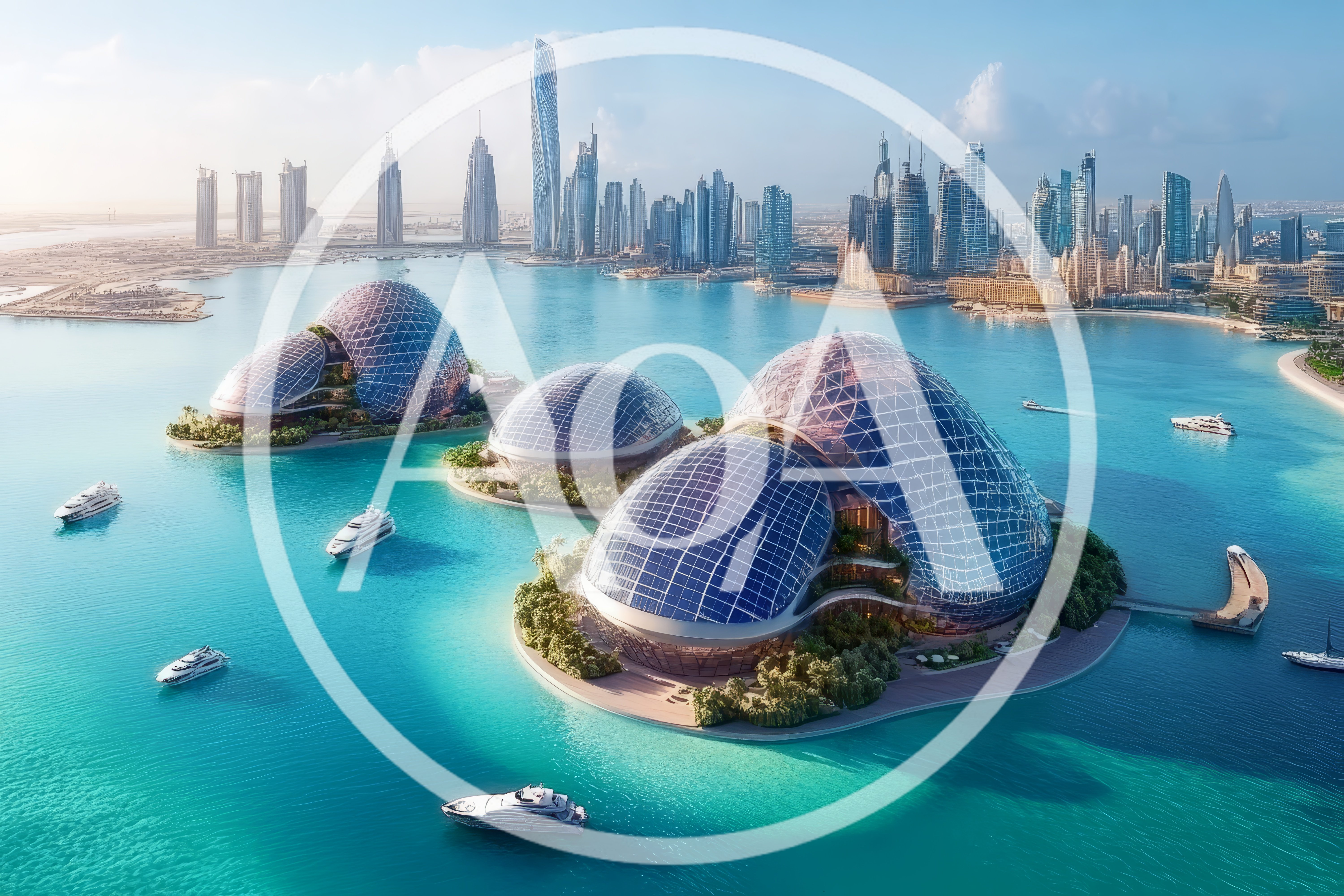 Futuristic Glass Domes On Artificial Islands In Dubai