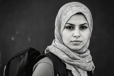 Portrait Of A Young Woman Wearing A Hijab