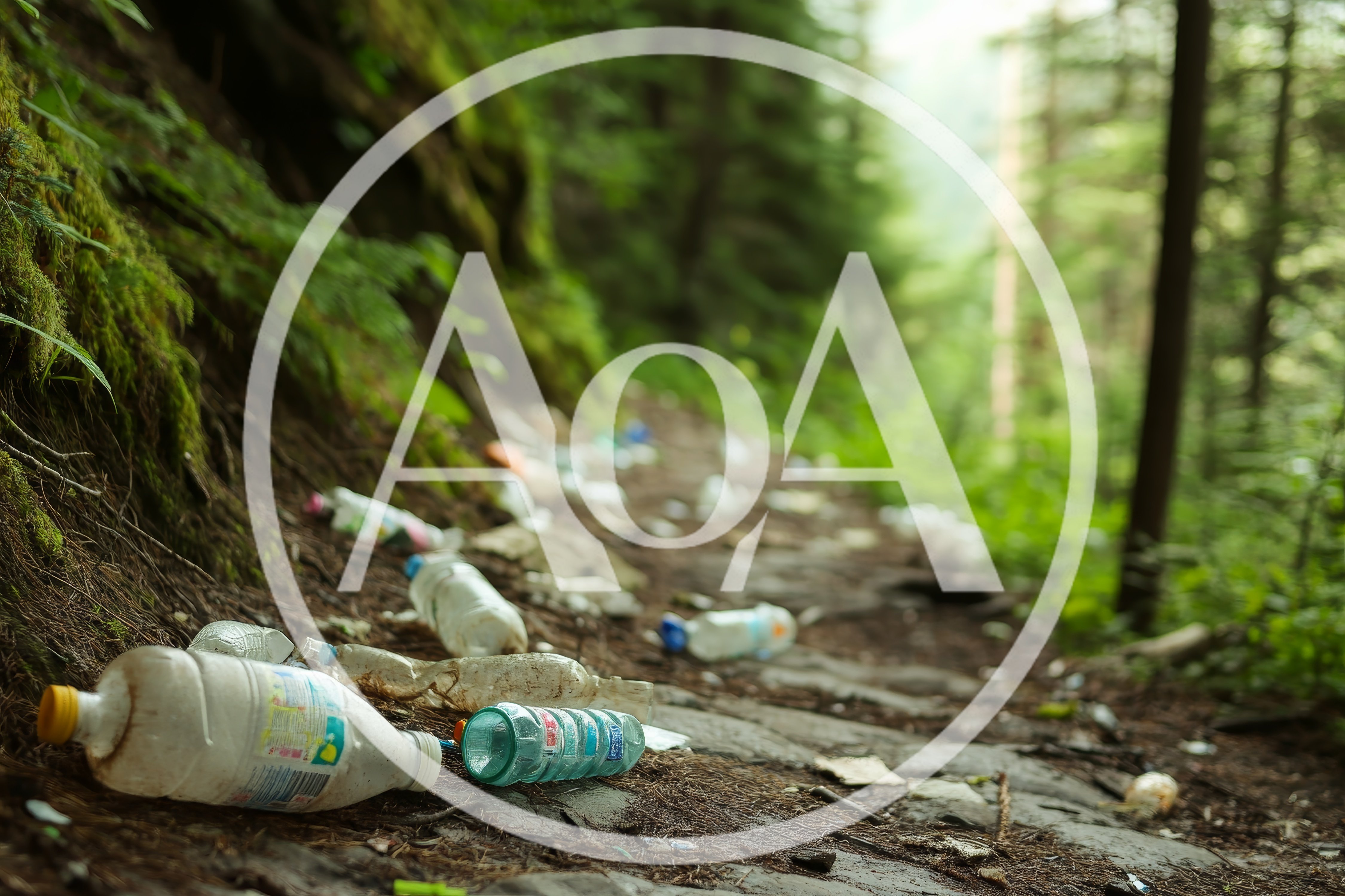 Plastic Waste Littering A Forest Hiking Trail