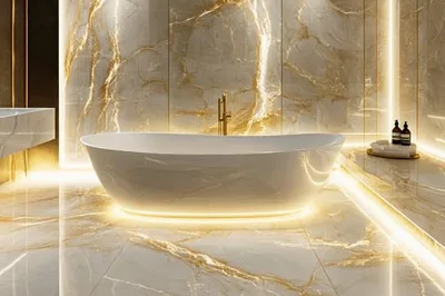 Modern Luxury Bathroom With Freestanding Bathtub
