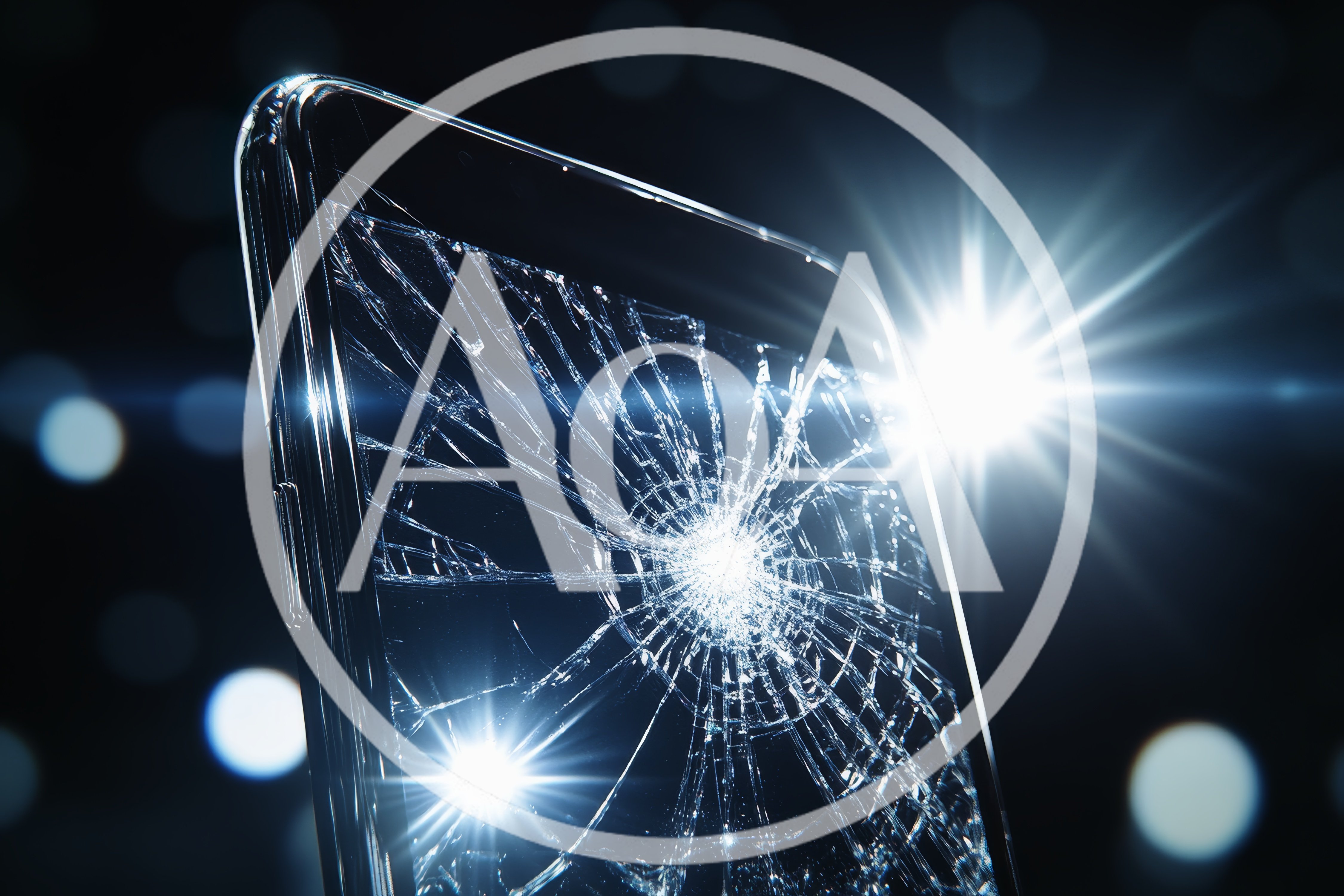 Close Up Of A Shattered Smartphone Screen