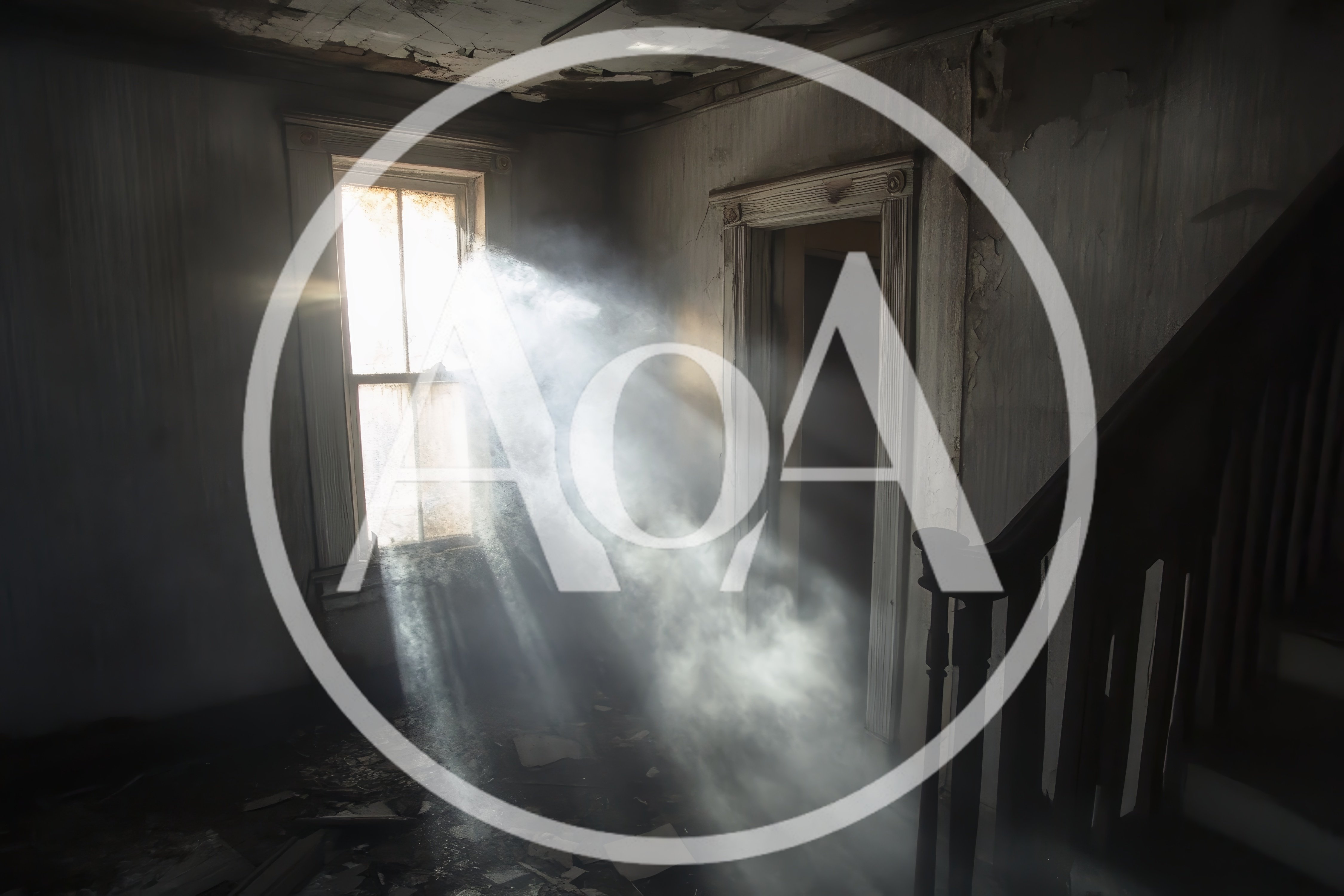 Sunlight Streaming Through Window In Abandoned House