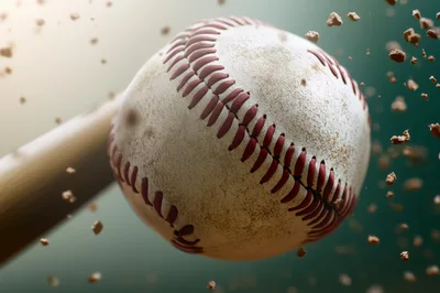 Baseball Being Struck By A Wooden Bat