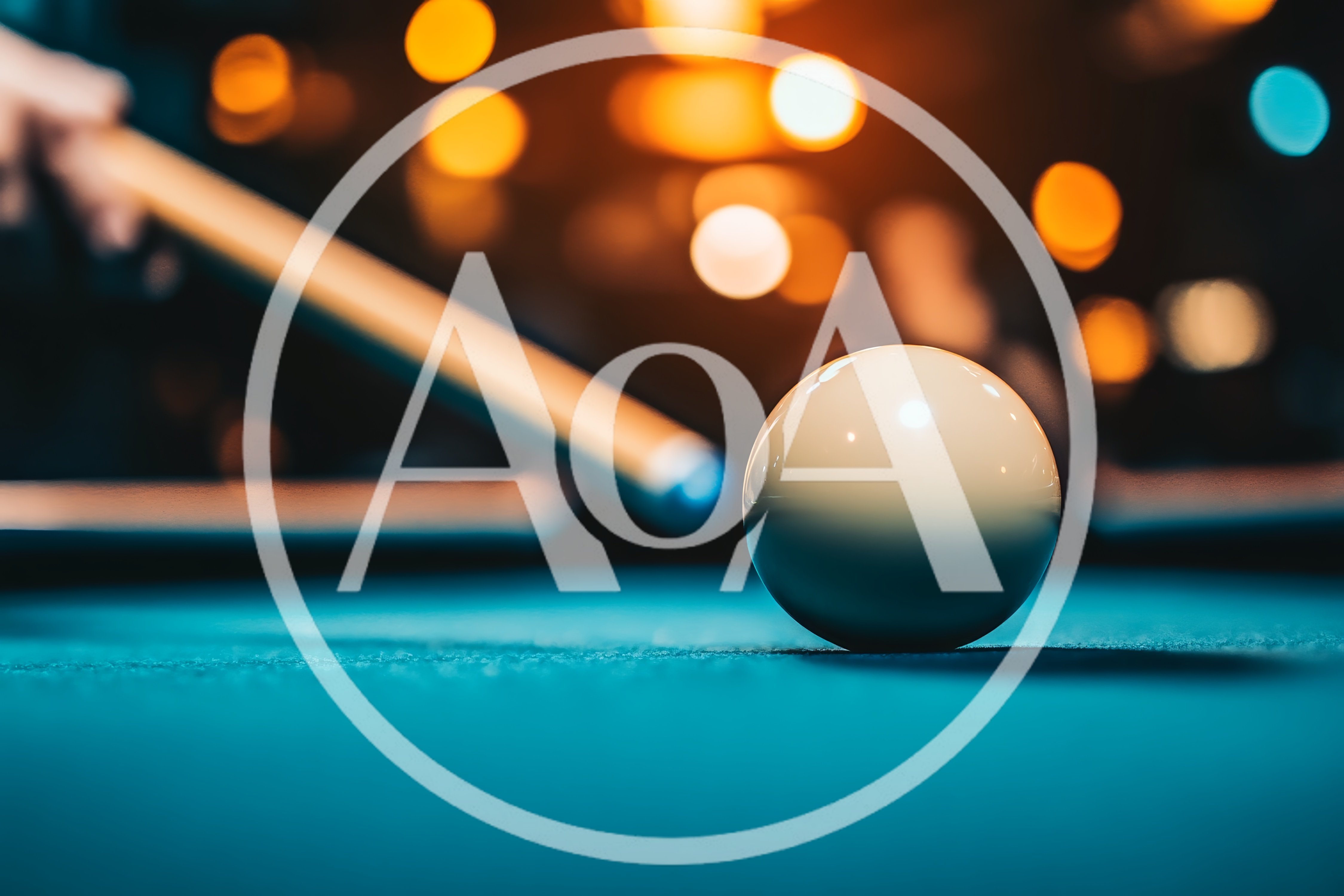 Billiard Cue Aiming At White Cue Ball