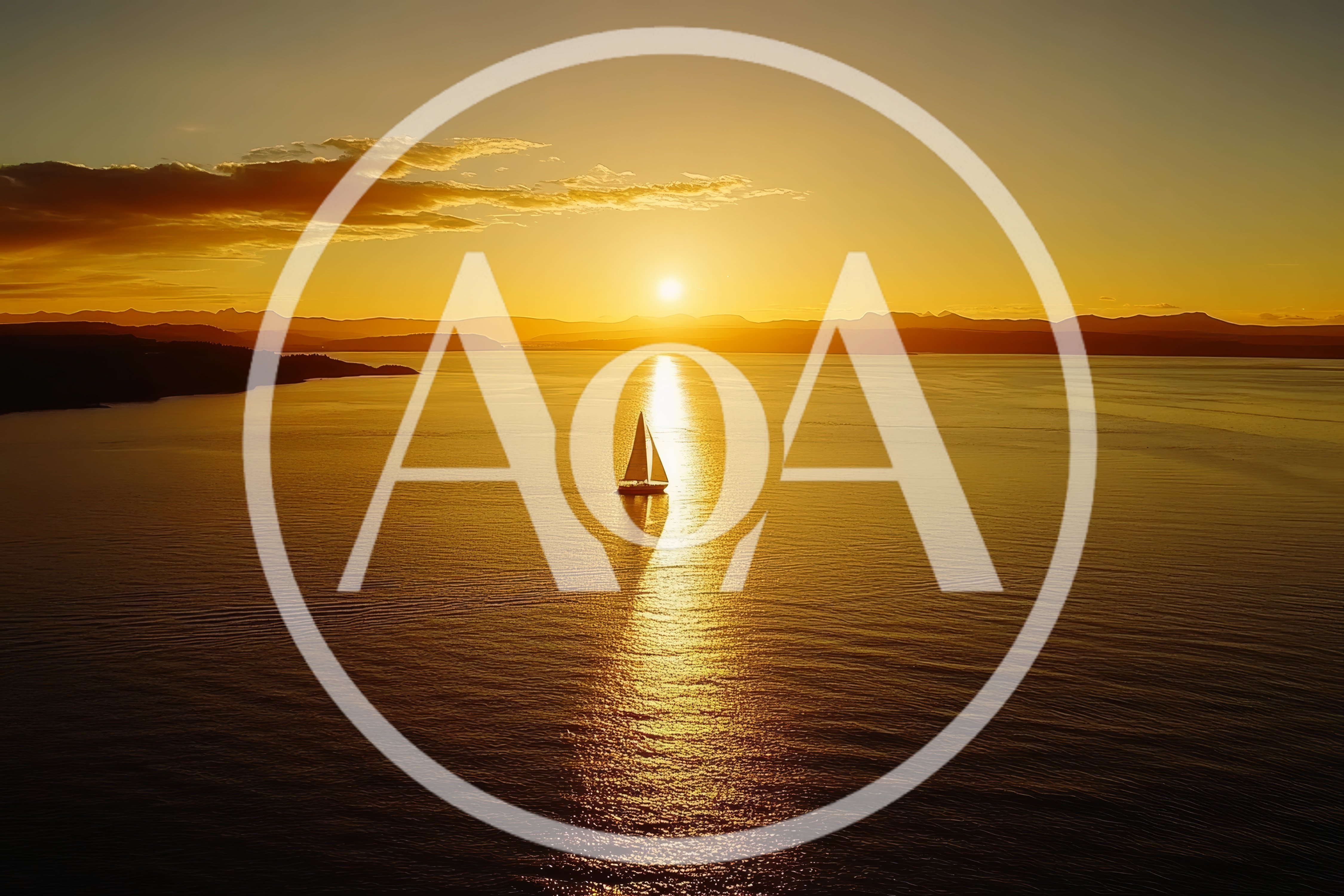 Sailboat Sailing Across Golden Ocean At Sunset