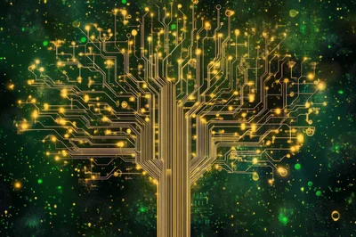 Digital Circuit Board Tree Concept
