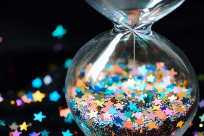 Hourglass Filled With Colorful Star Shaped Confetti