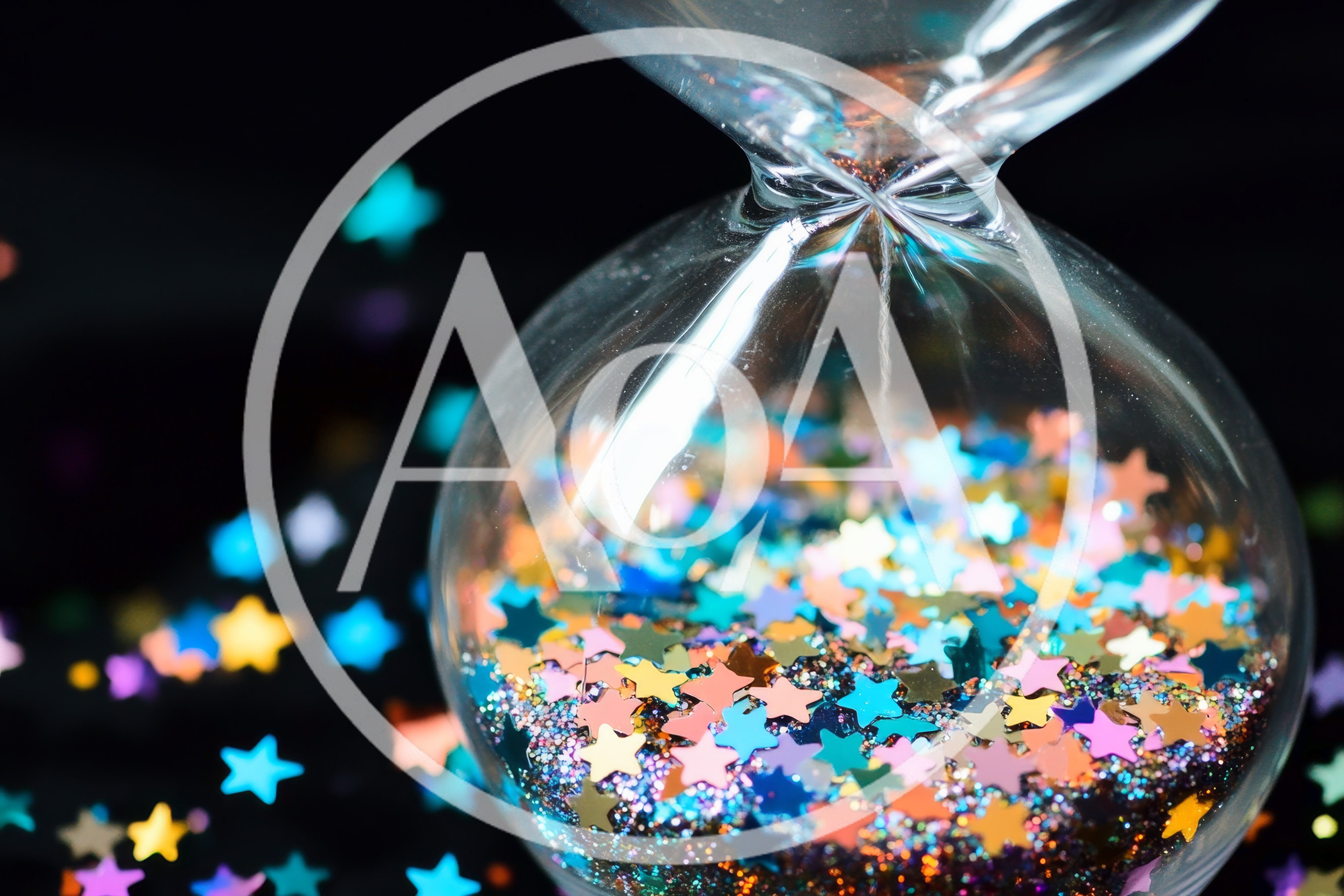 Hourglass Filled With Colorful Star Shaped Confetti