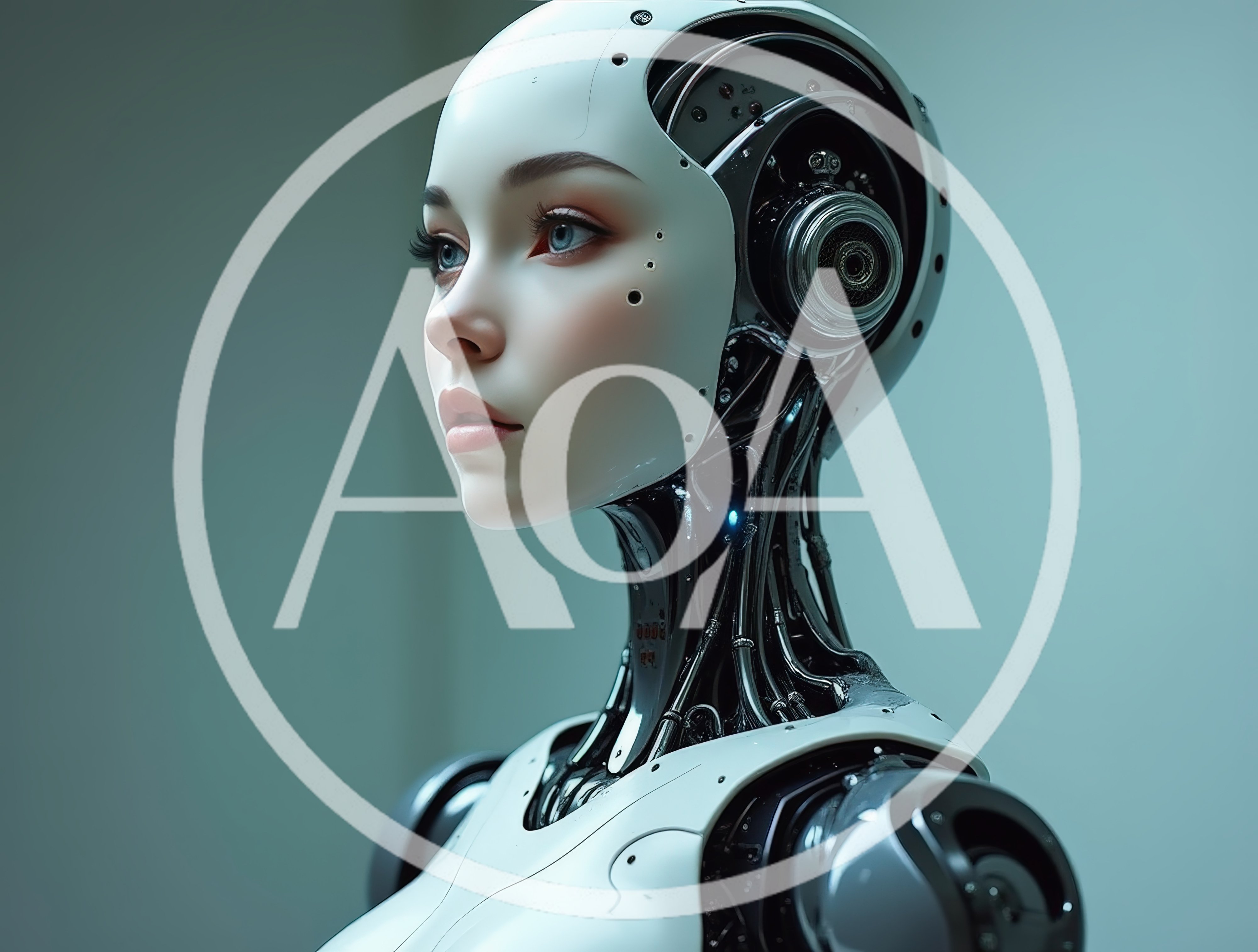 Portrait Of A Futuristic Humanoid Female Android Robot