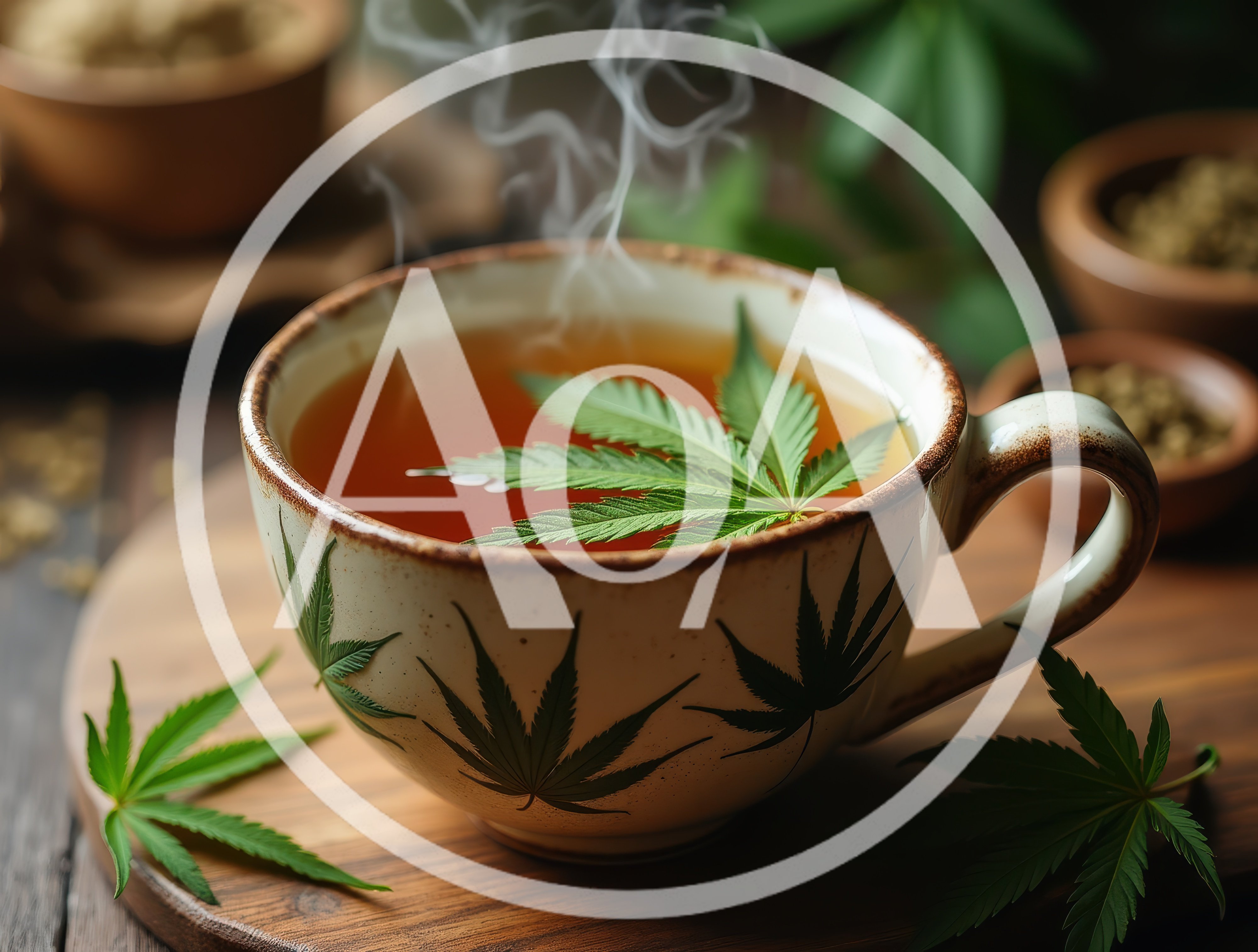 Steaming Cup Of Cannabis Infused Herbal Tea