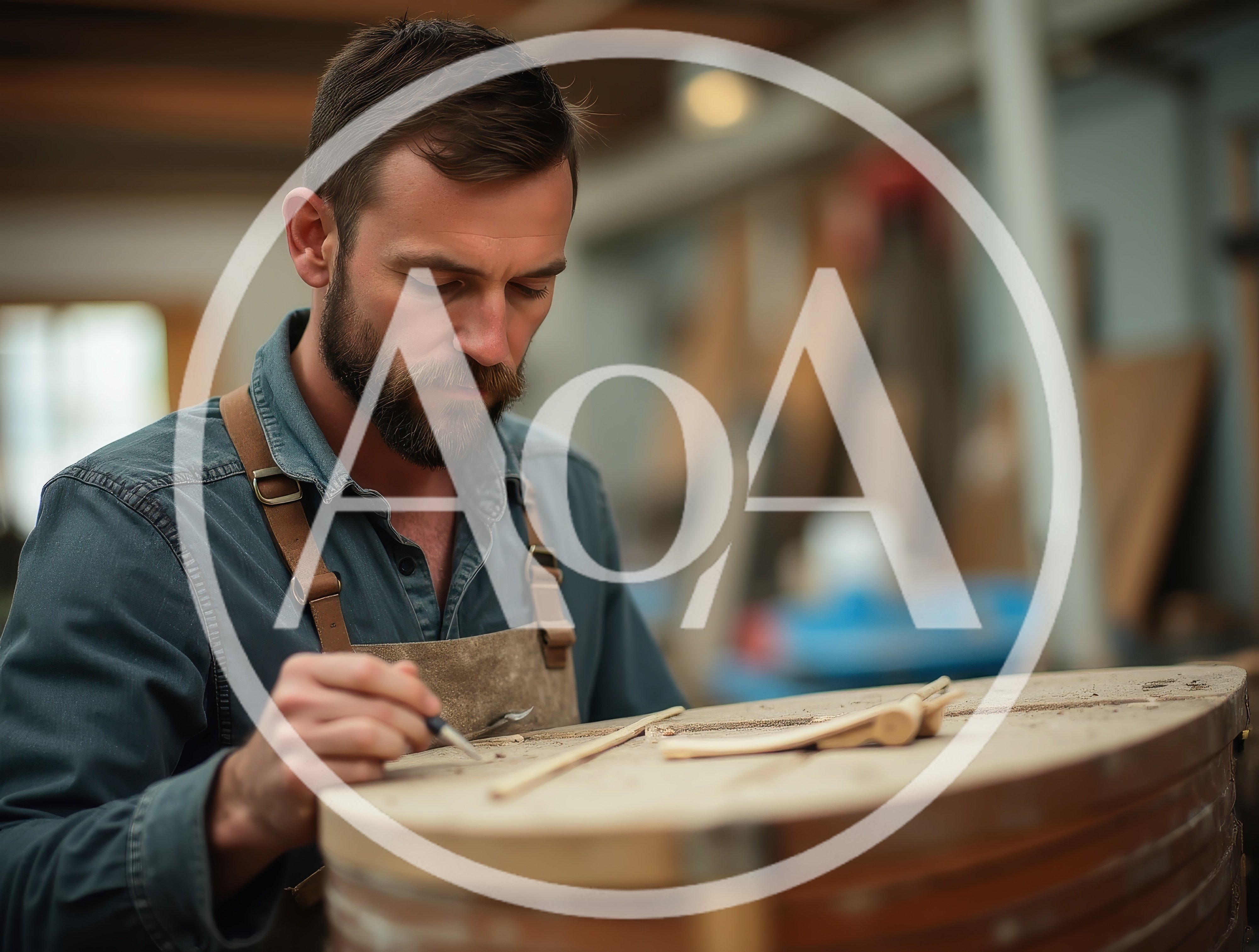 Professional Woodworker Crafting A Custom Wooden Instrument