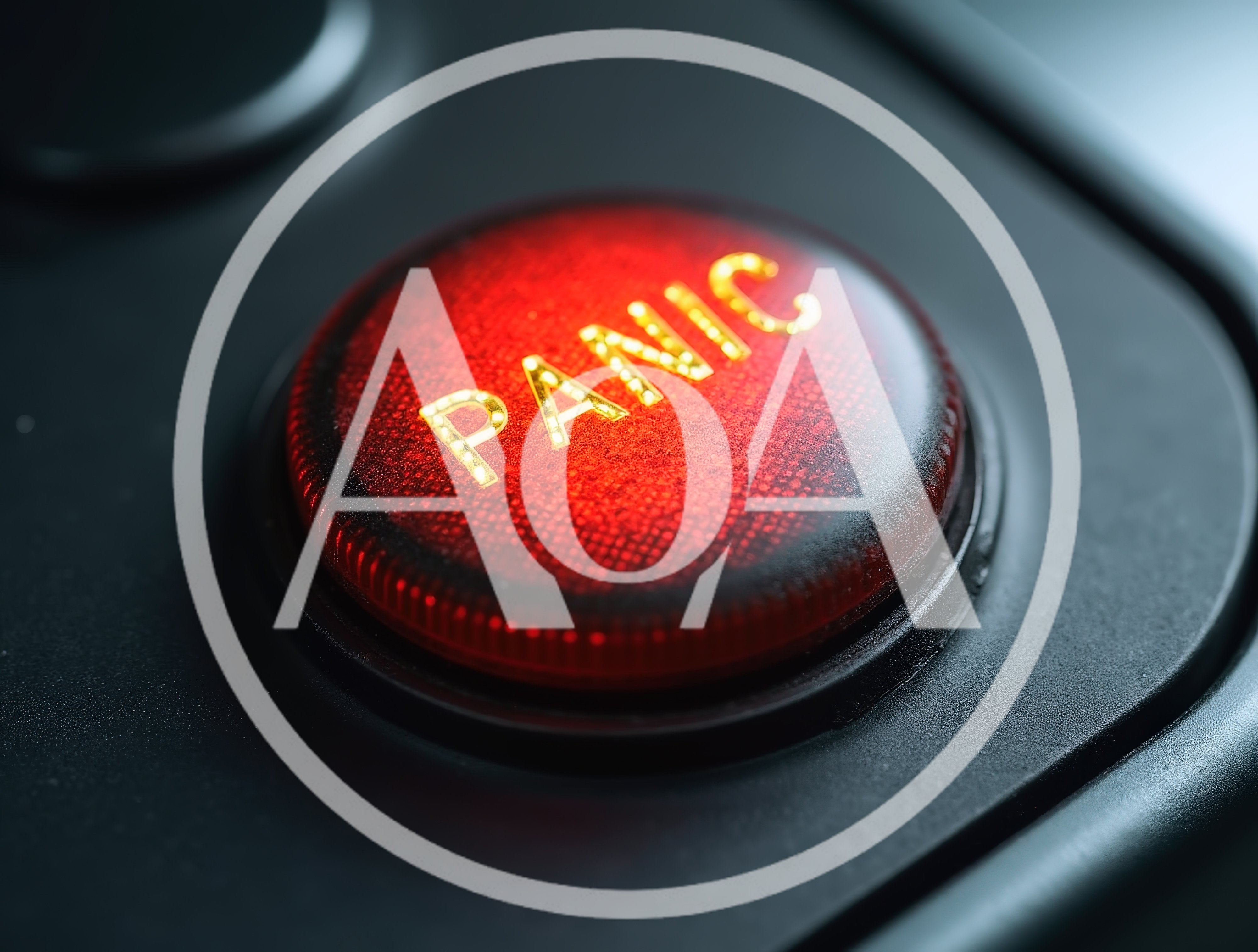 Close Up Of A Red Illuminated Panic Button