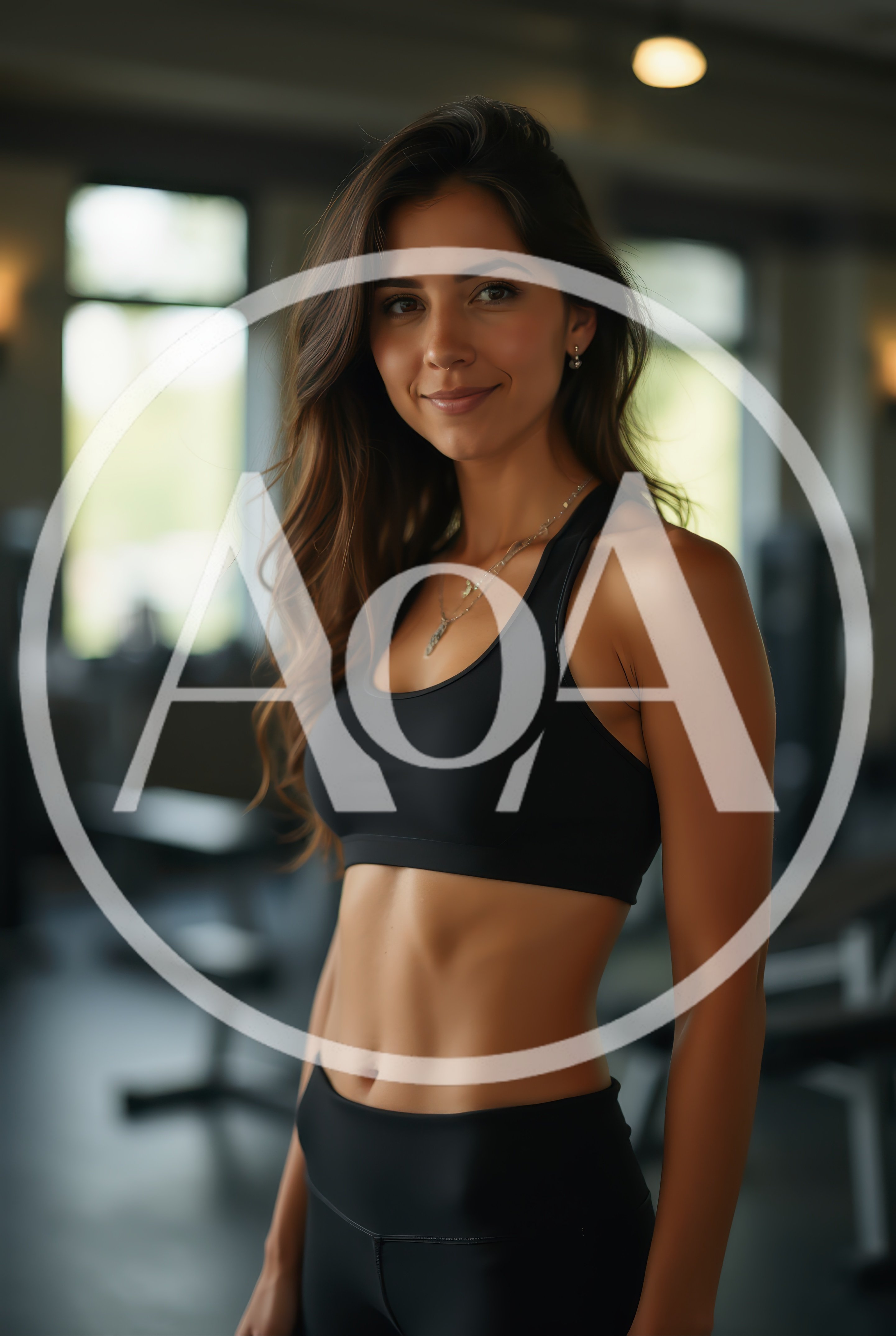 Fit Woman Posing In A Modern Gym Setting