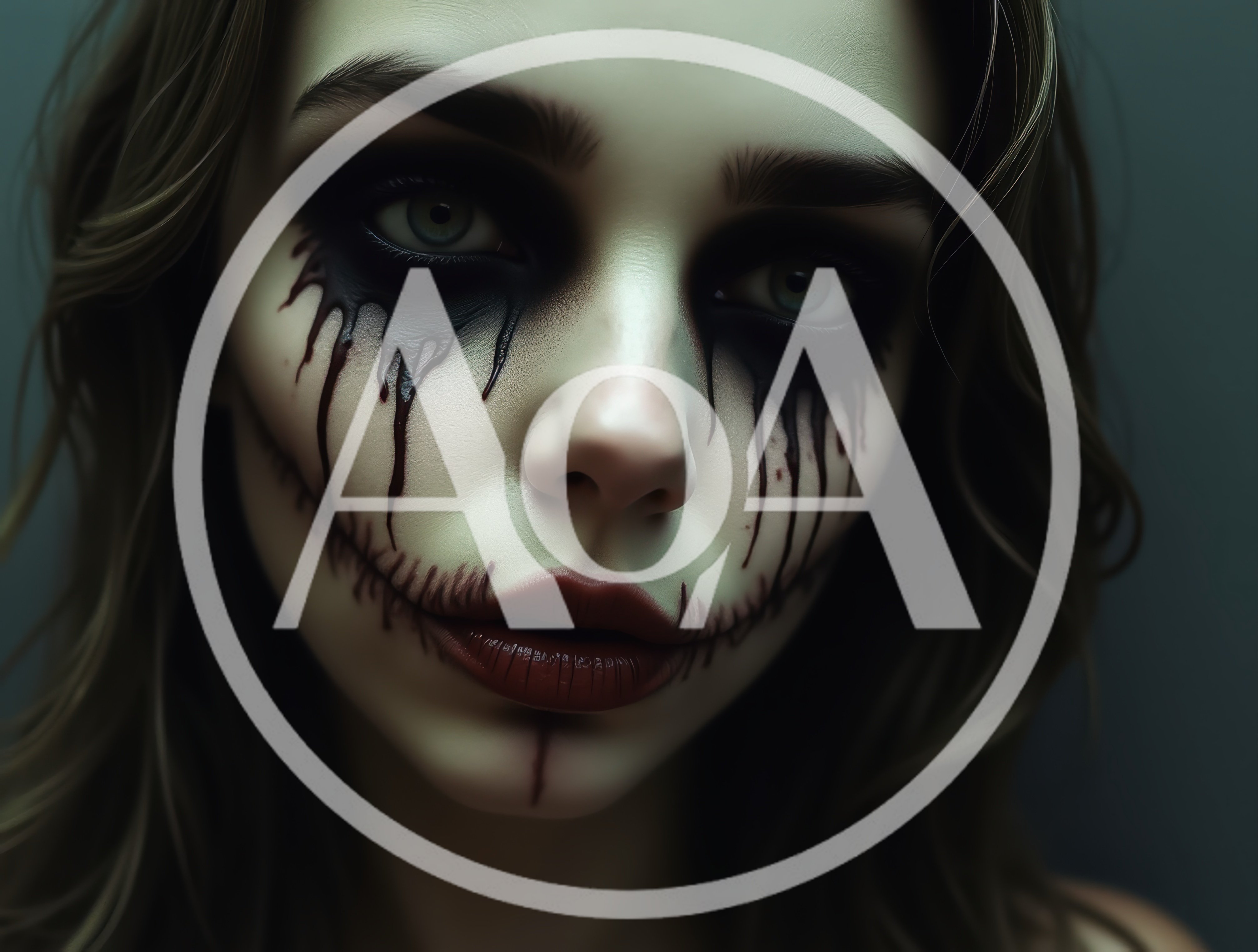 Portrait Of A Woman With Creepy Halloween Makeup