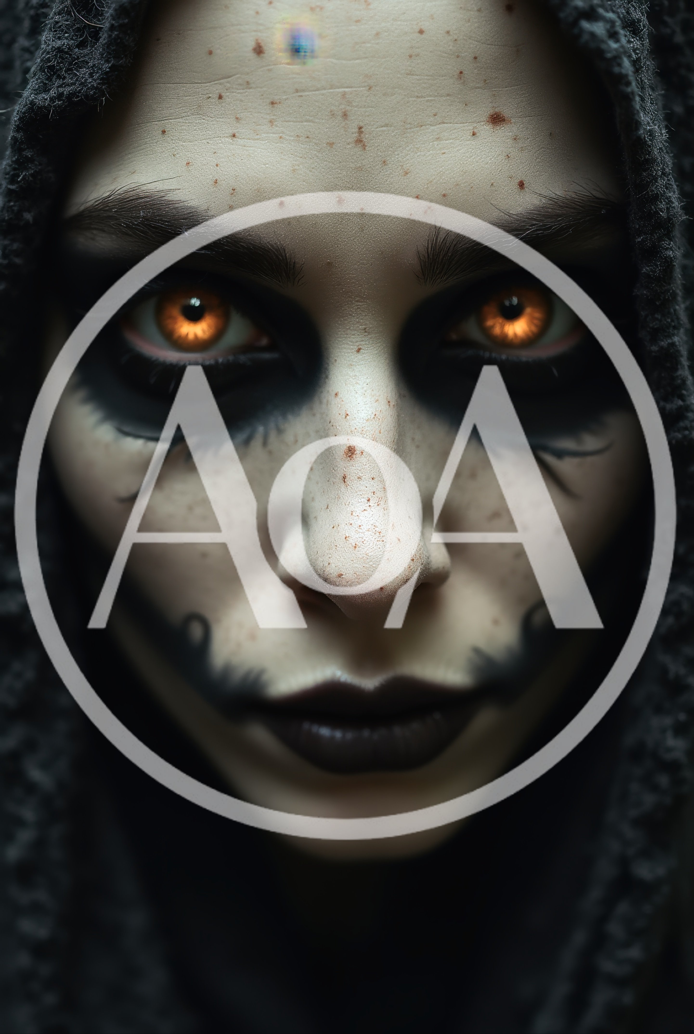 Close Up Portrait Of A Woman With Gothic Makeup