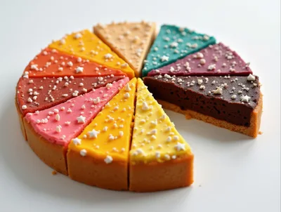 Colorful Sliced Cheesecake Tart With Star Sprinkles