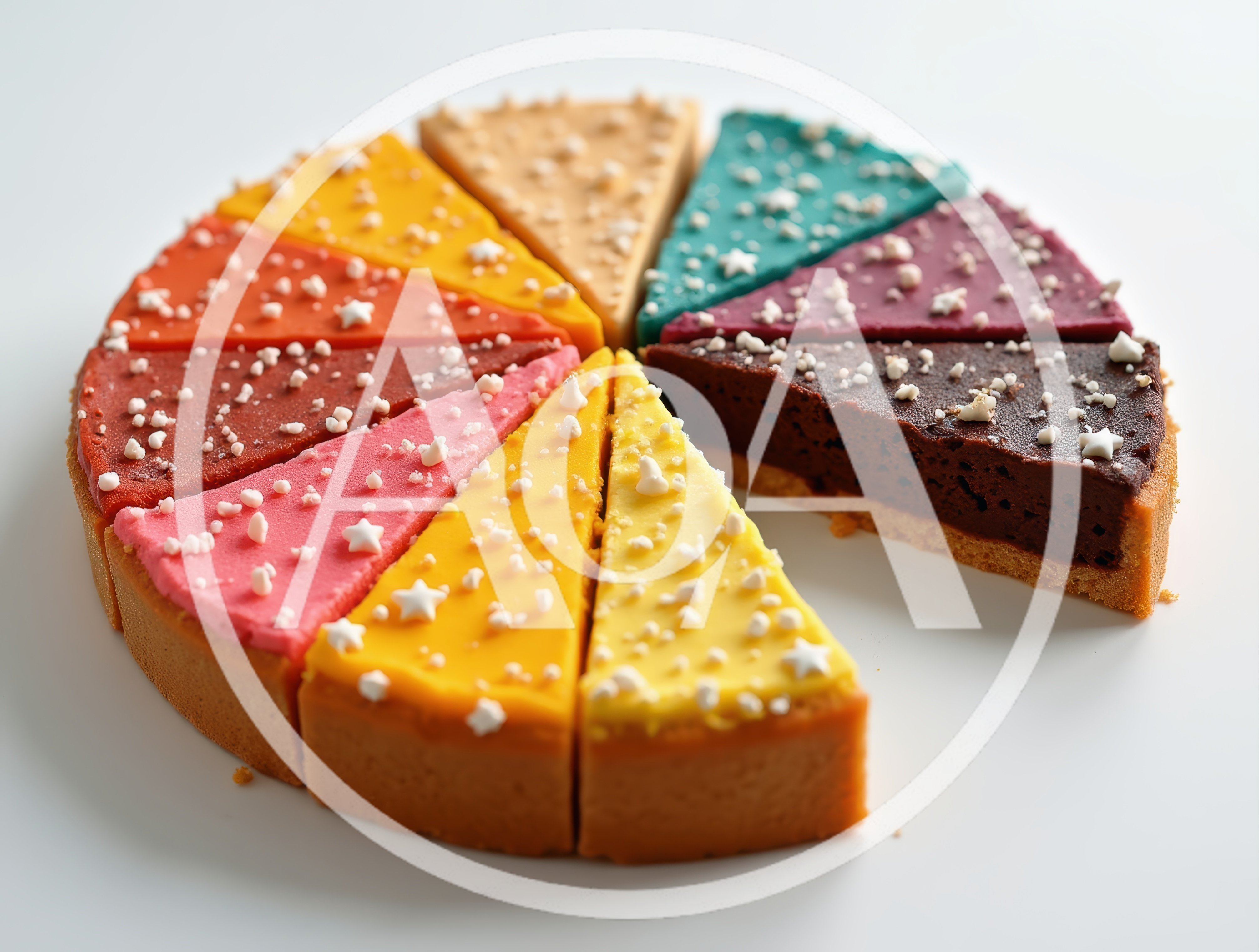 Colorful Sliced Cheesecake Tart With Star Sprinkles