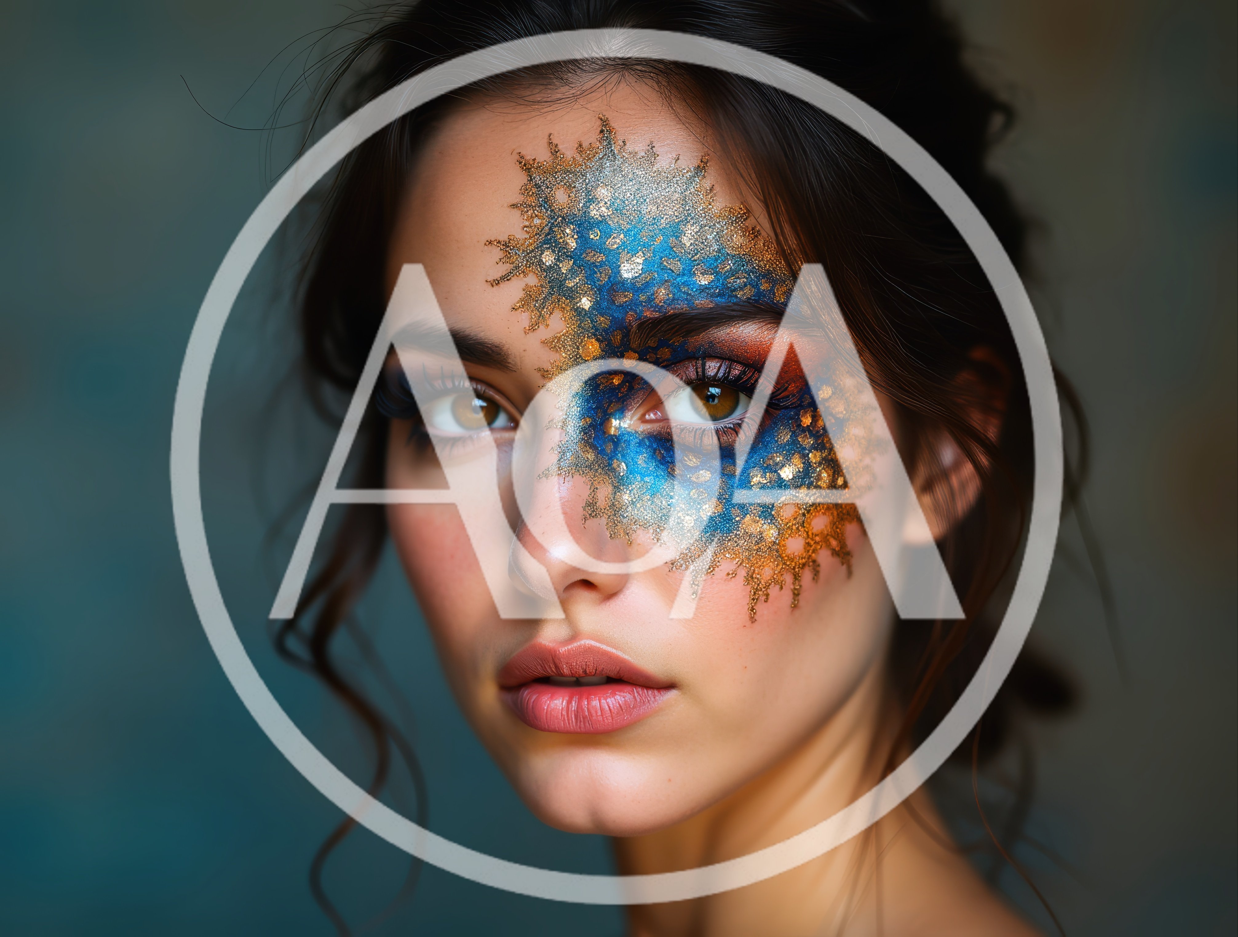 Portrait Of A Woman With Artistic Glitter Makeup