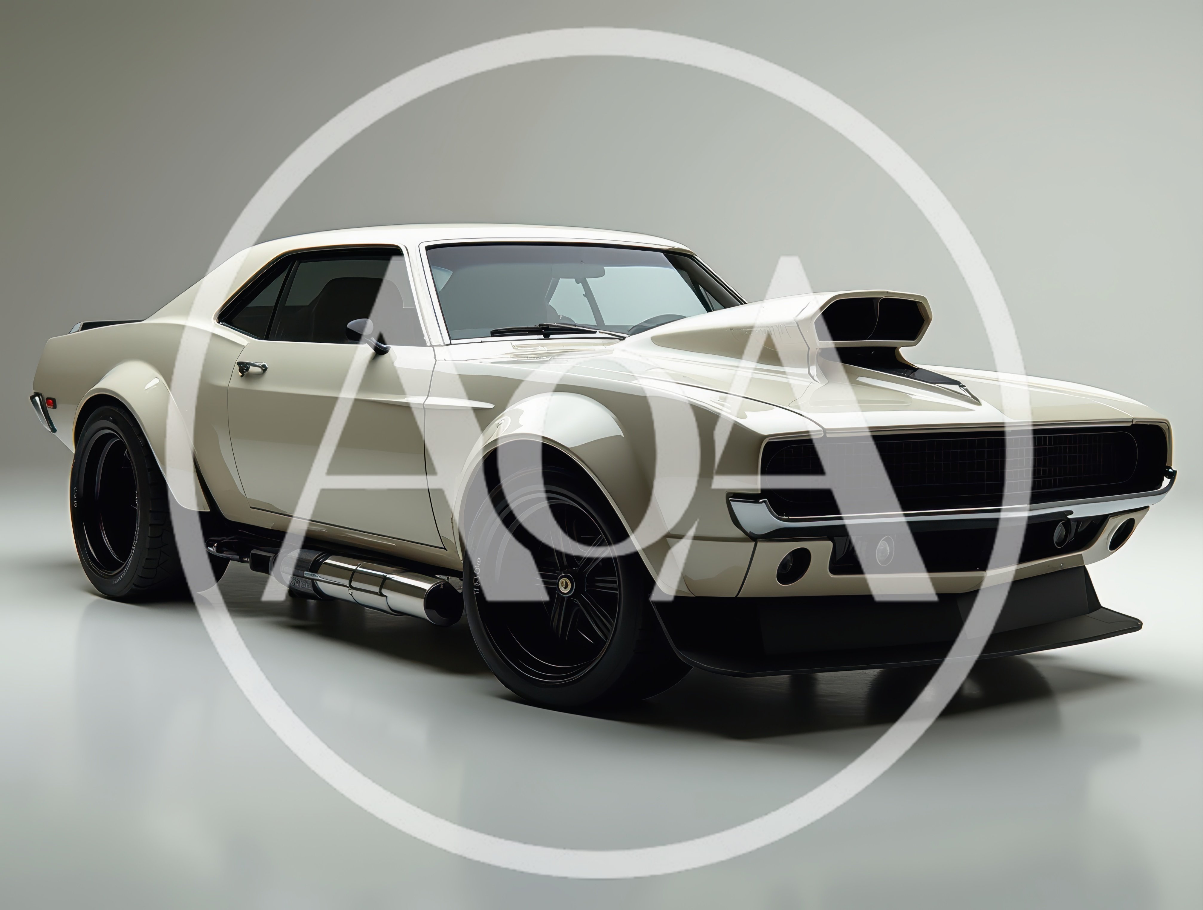 Custom Off-White Pro Touring Muscle Car