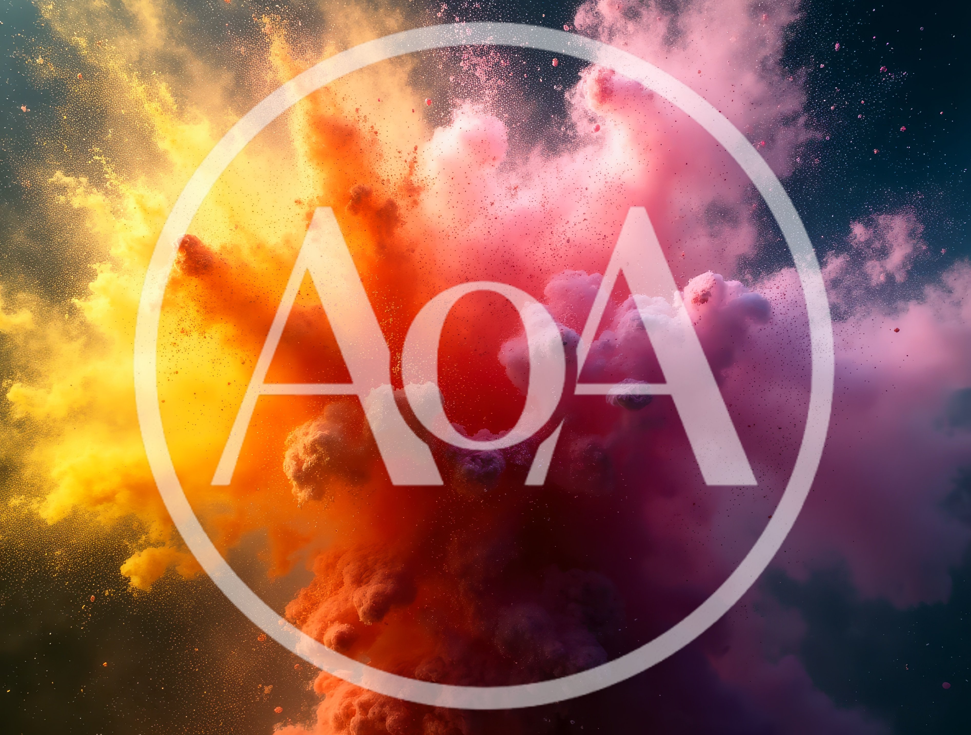 Vibrant Multi-Colored Powder Explosion Against Dark Background