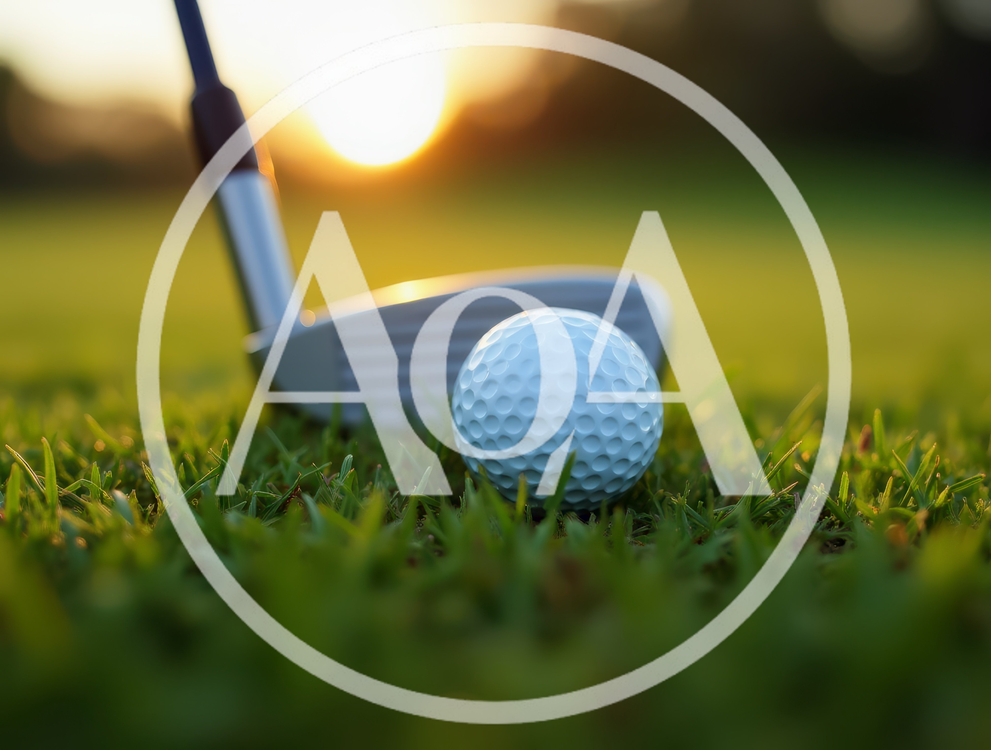Golf Ball And Iron Club On Green Grass