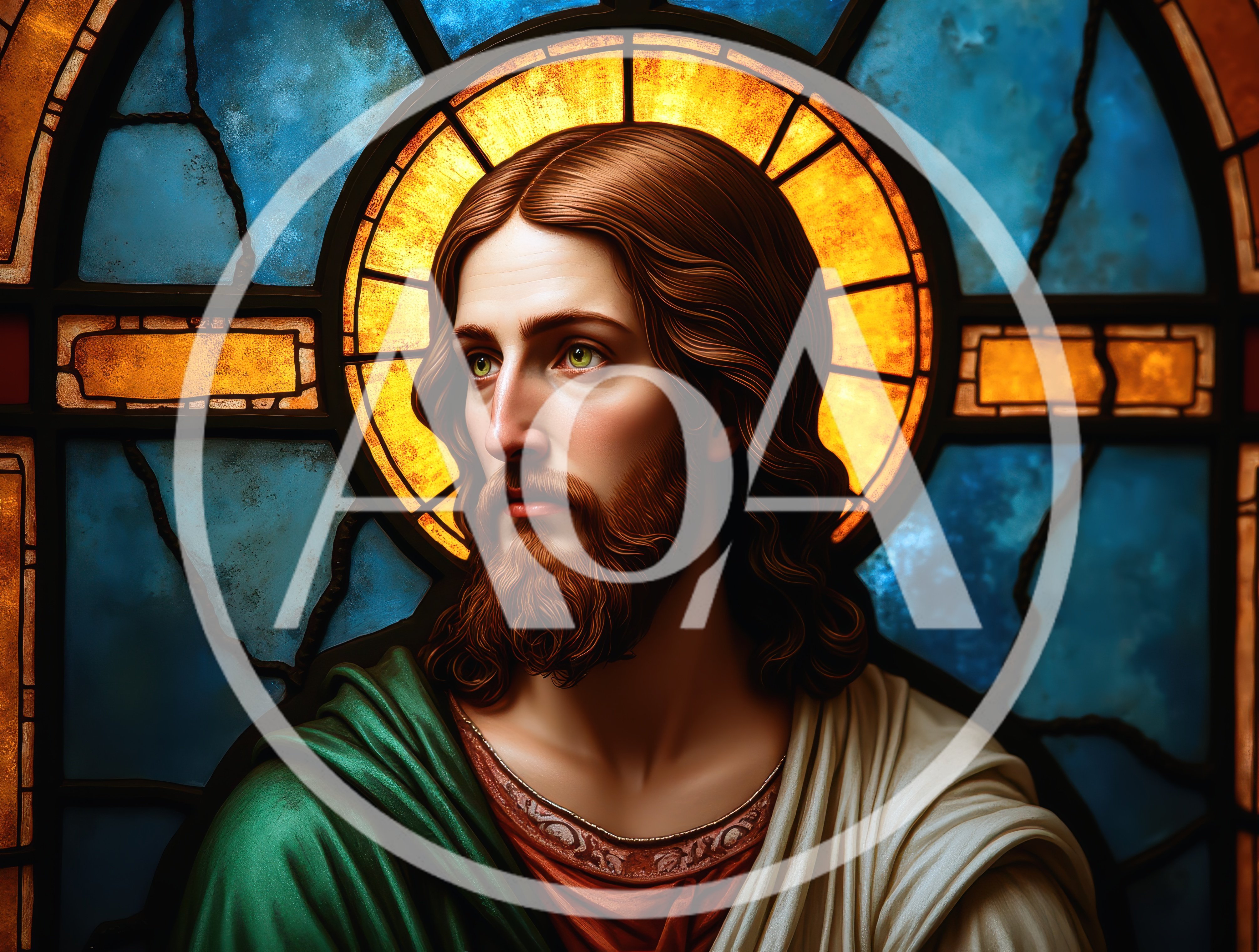 Stained Glass Portrait Of Jesus Christ