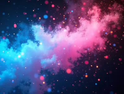 Abstract Blue And Pink Nebula Particle Explosion