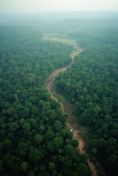 Aerial View Of A Vehicle In A Lush Forest