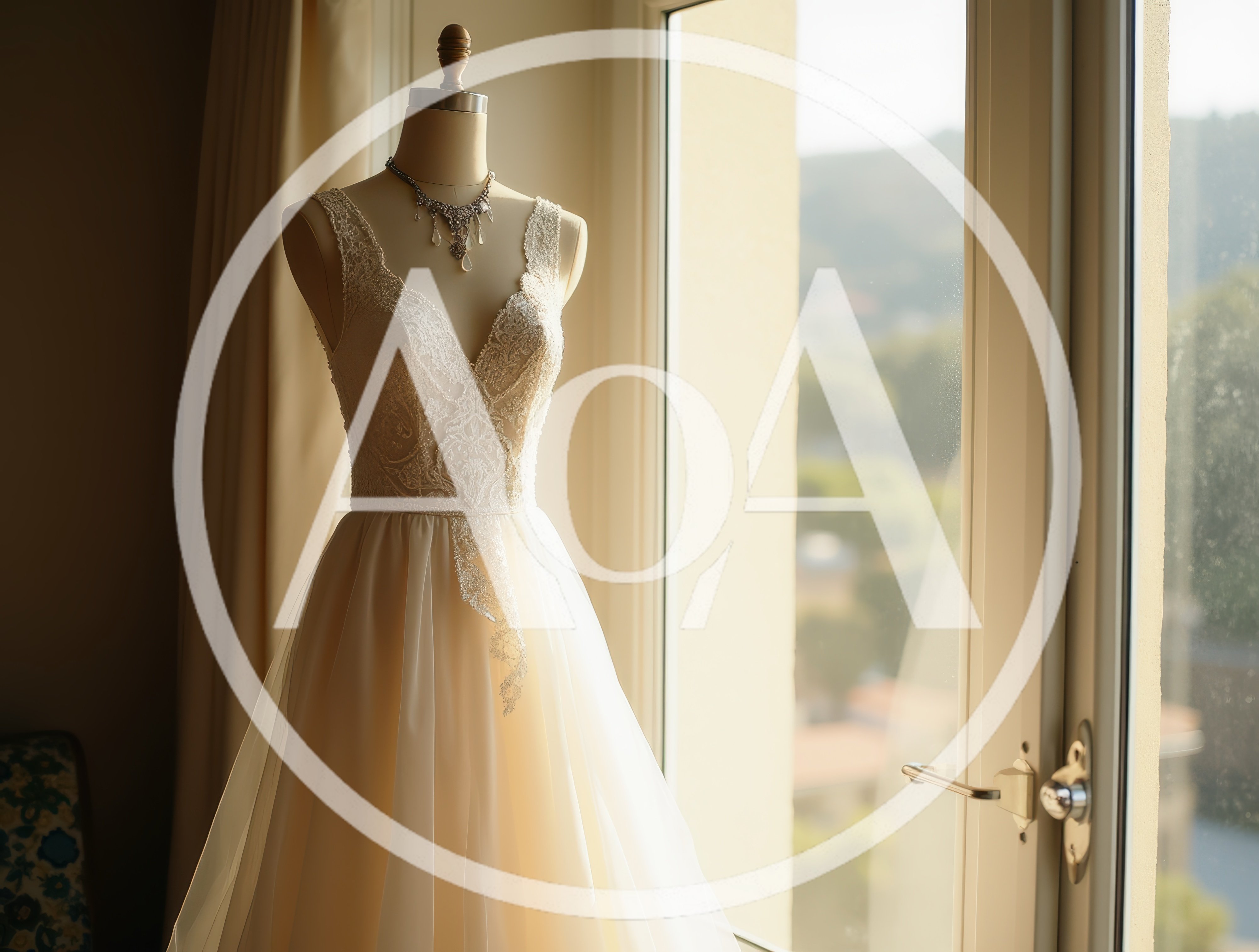Wedding Dress On Mannequin By A Sunny Window