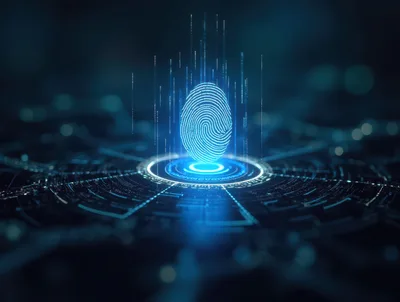 Digital Fingerprint Biometric Security Data Visualization