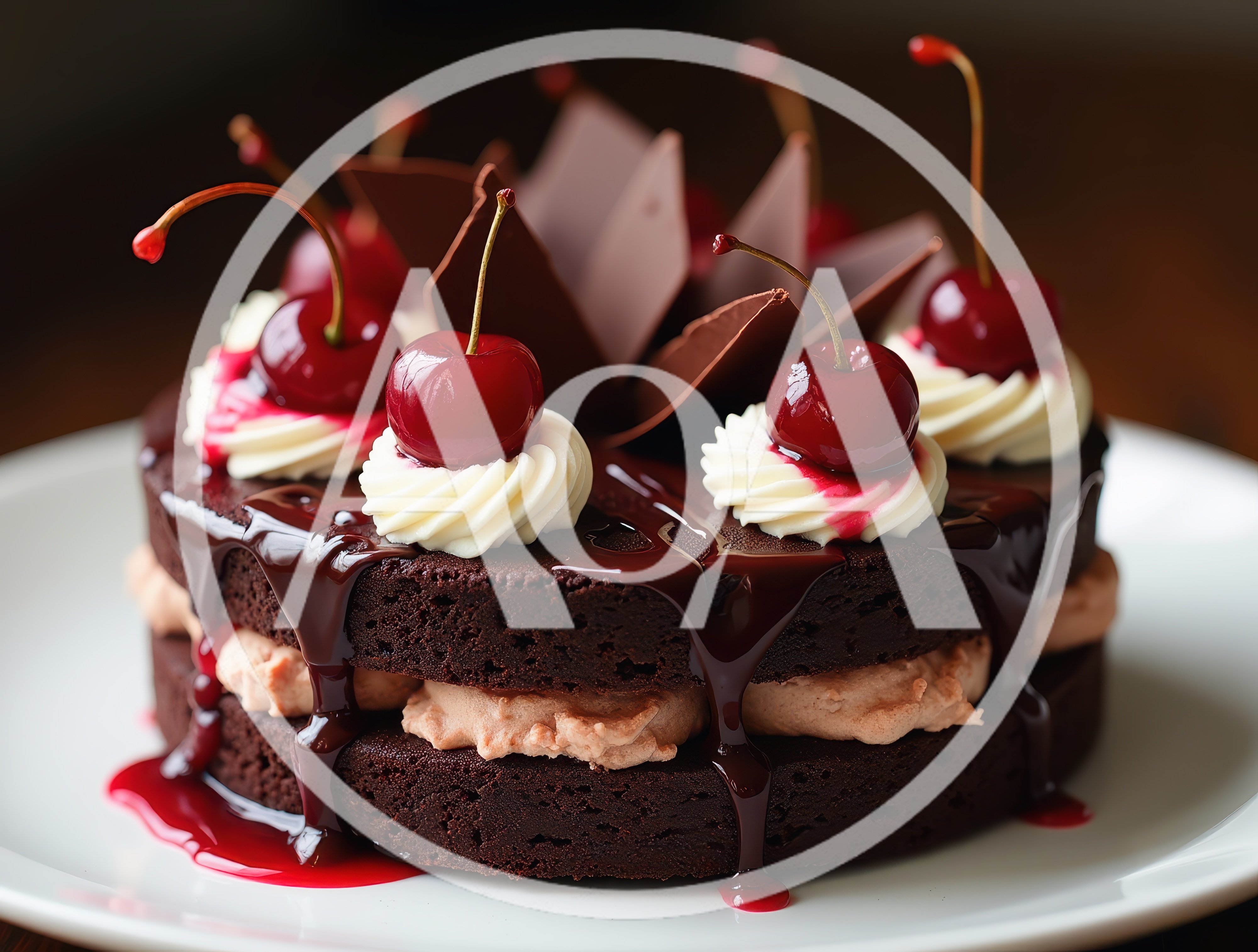 Decadent Chocolate Layer Cake With Cherries