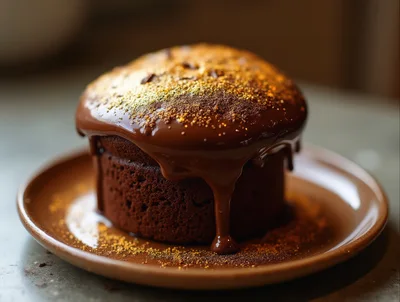 Decadent Chocolate Lava Cake With Gold Dust