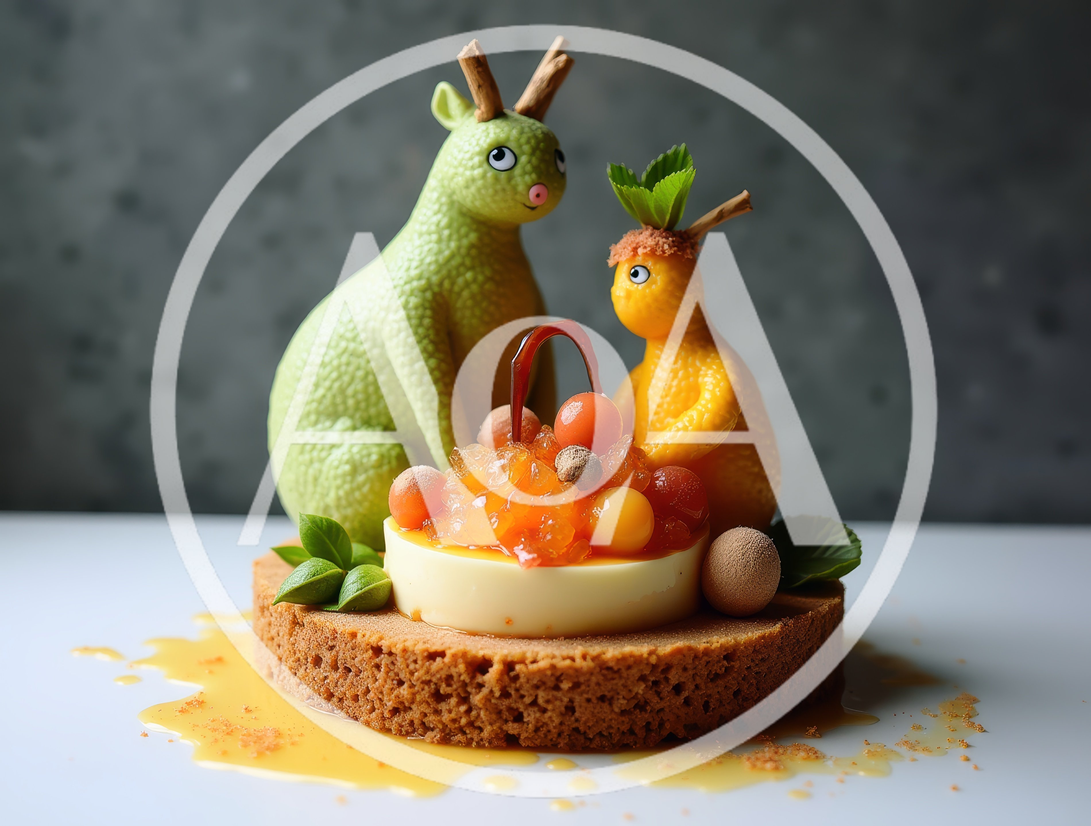 Whimsical Dessert Sculpture With Animal Figurines
